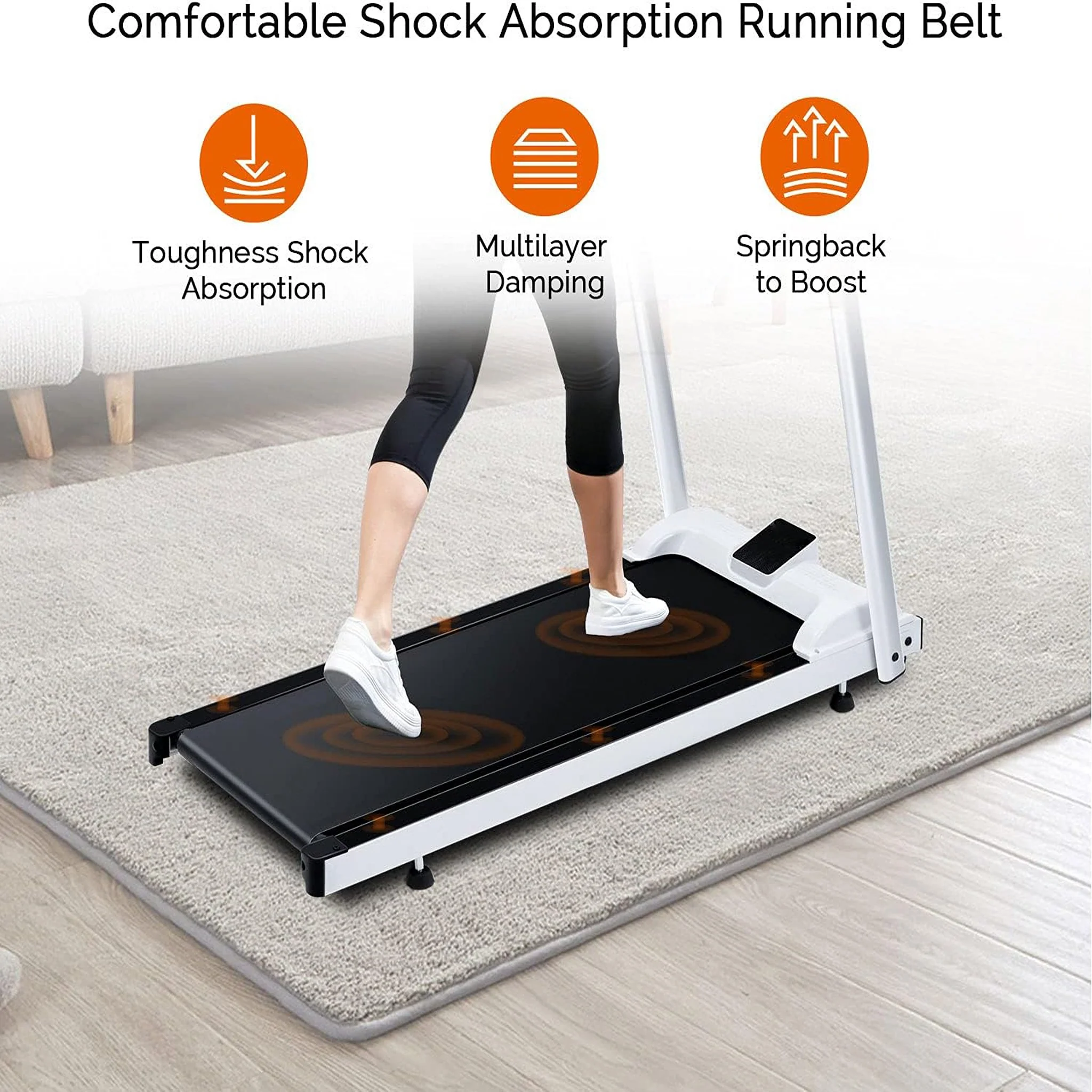 3.5HP Handrail Portable Fitness Treadmill - Image 3