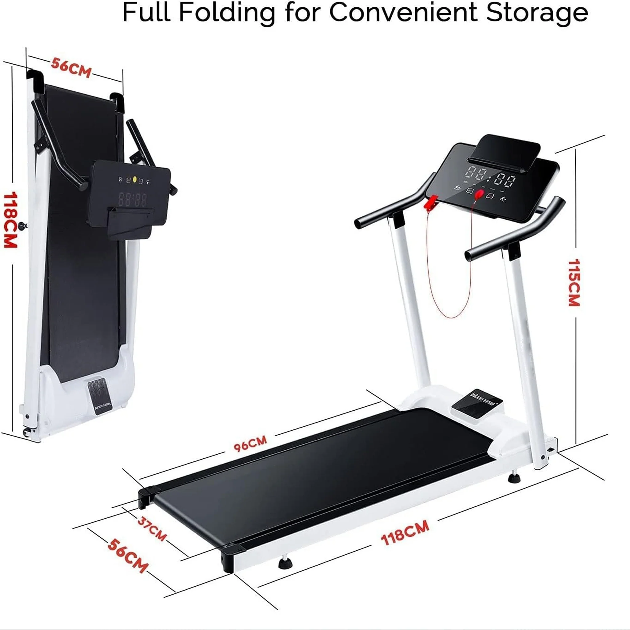3.5HP Handrail Portable Fitness Treadmill - Image 5