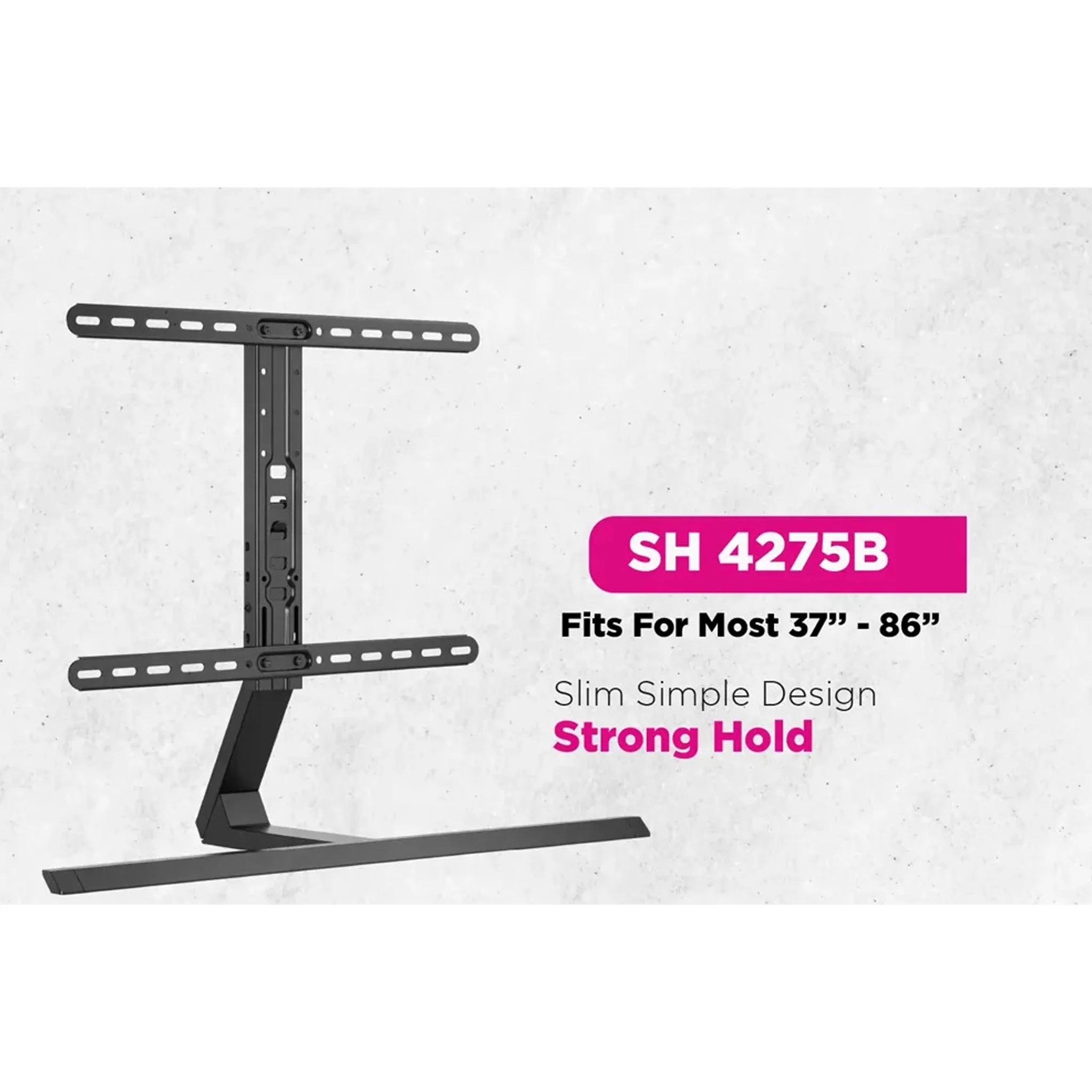 37 inch - 82 inch Contemporary Aluminum Pedestal Tabletop TV Stand, SH-4275B - Image 7