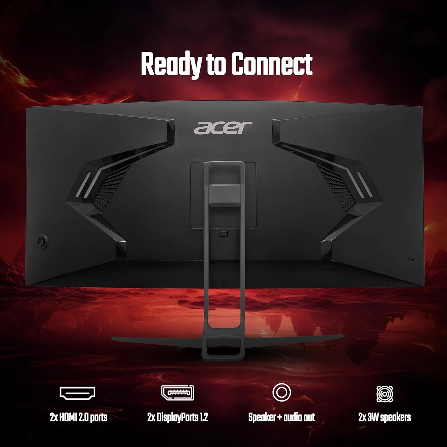Acer 34 inch Curved Backlight LED Monitor - 120Hz, ED343CUR - Image 8