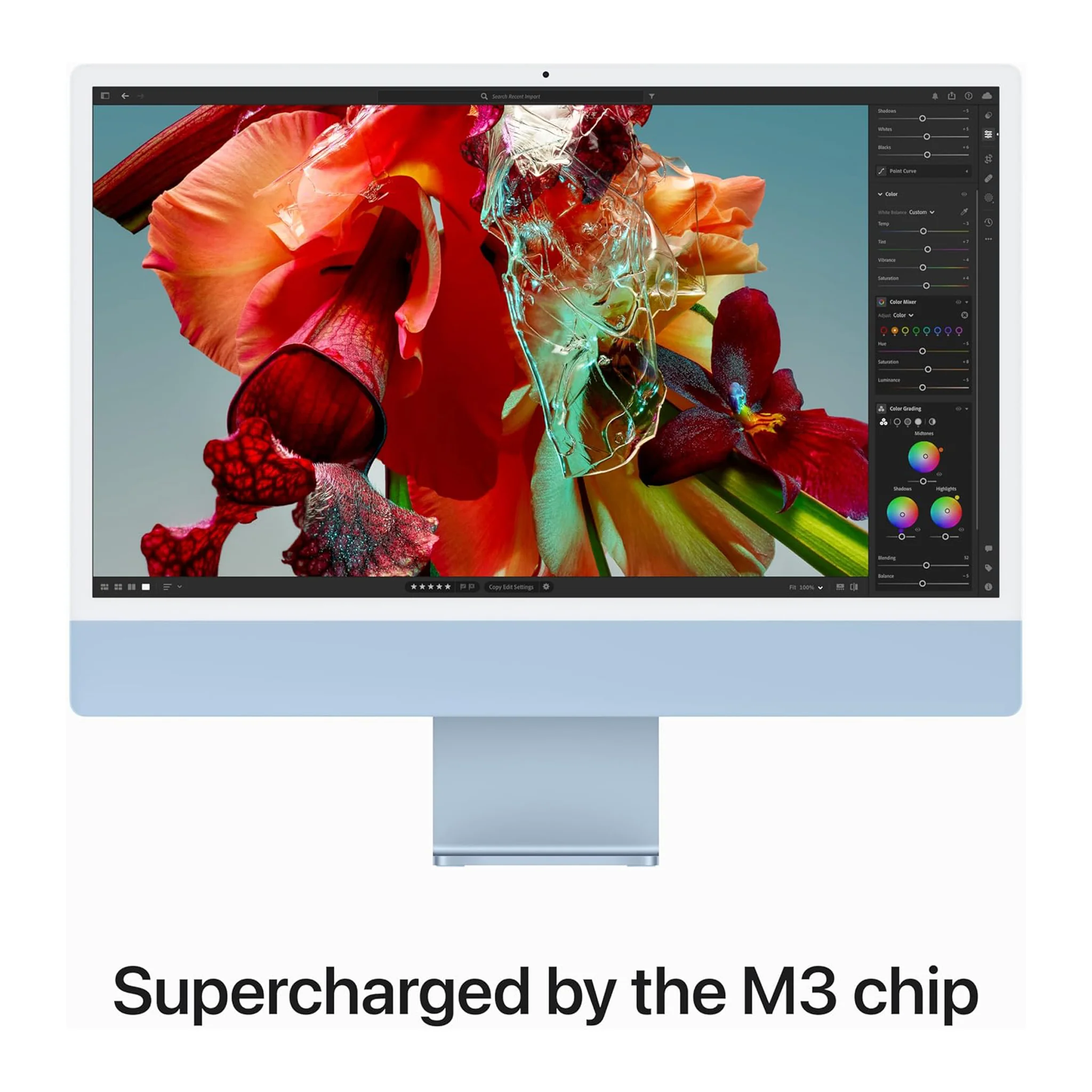 Apple 2023 iMac (24-inch, Apple M3 chip with 8‑core CPU and 8‑core GPU, 8GB Unified Memory, 512GB) - Blue - Image 5