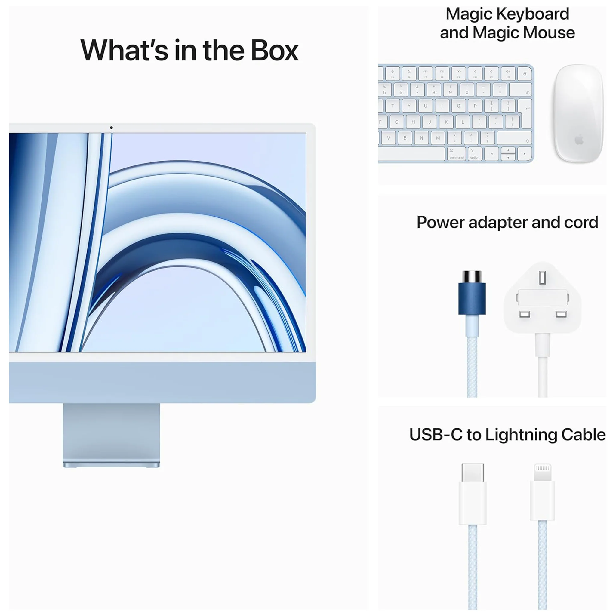 Apple 2023 iMac (24-inch, Apple M3 chip with 8‑core CPU and 8‑core GPU, 8GB Unified Memory, 512GB) - Blue - Image 6