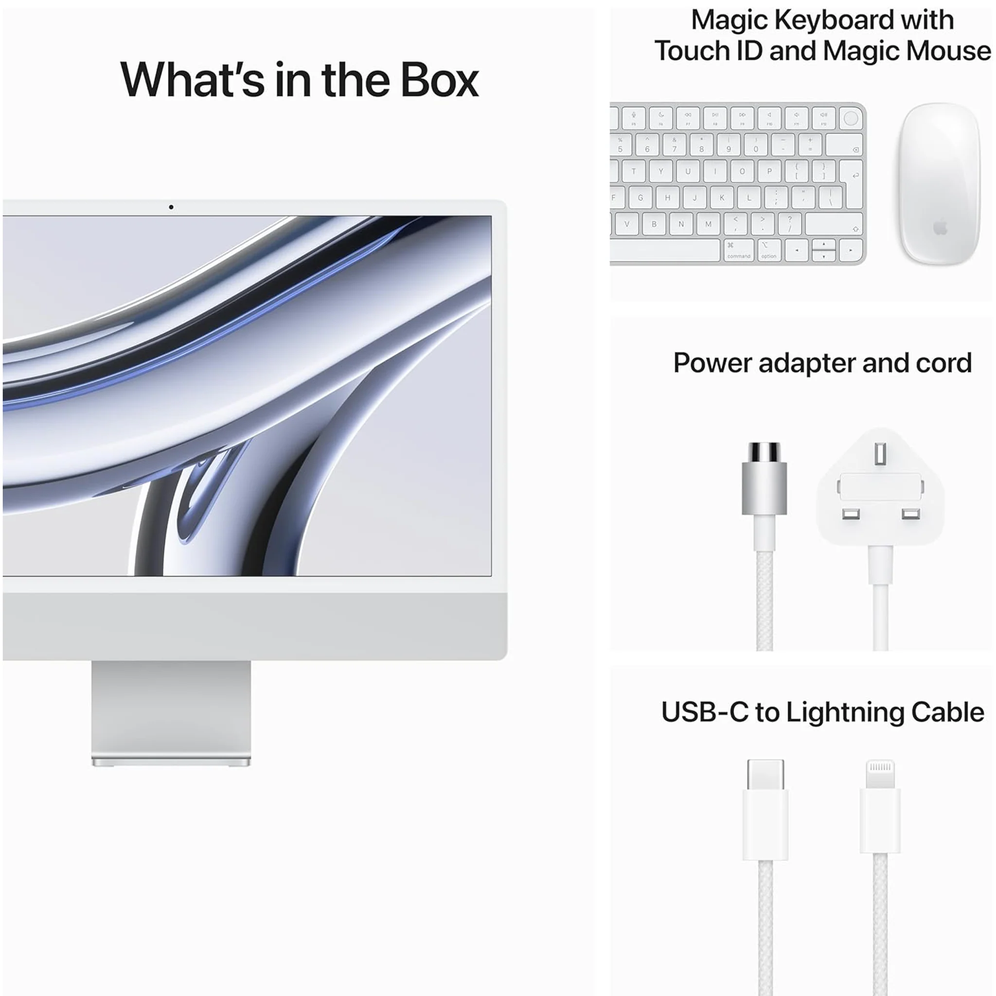 Apple 2023 iMac (24-inch, Apple M3 chip with 8‑core CPU and 8‑core GPU, 8GB Unified Memory, 512GB) - Silver - Image 6