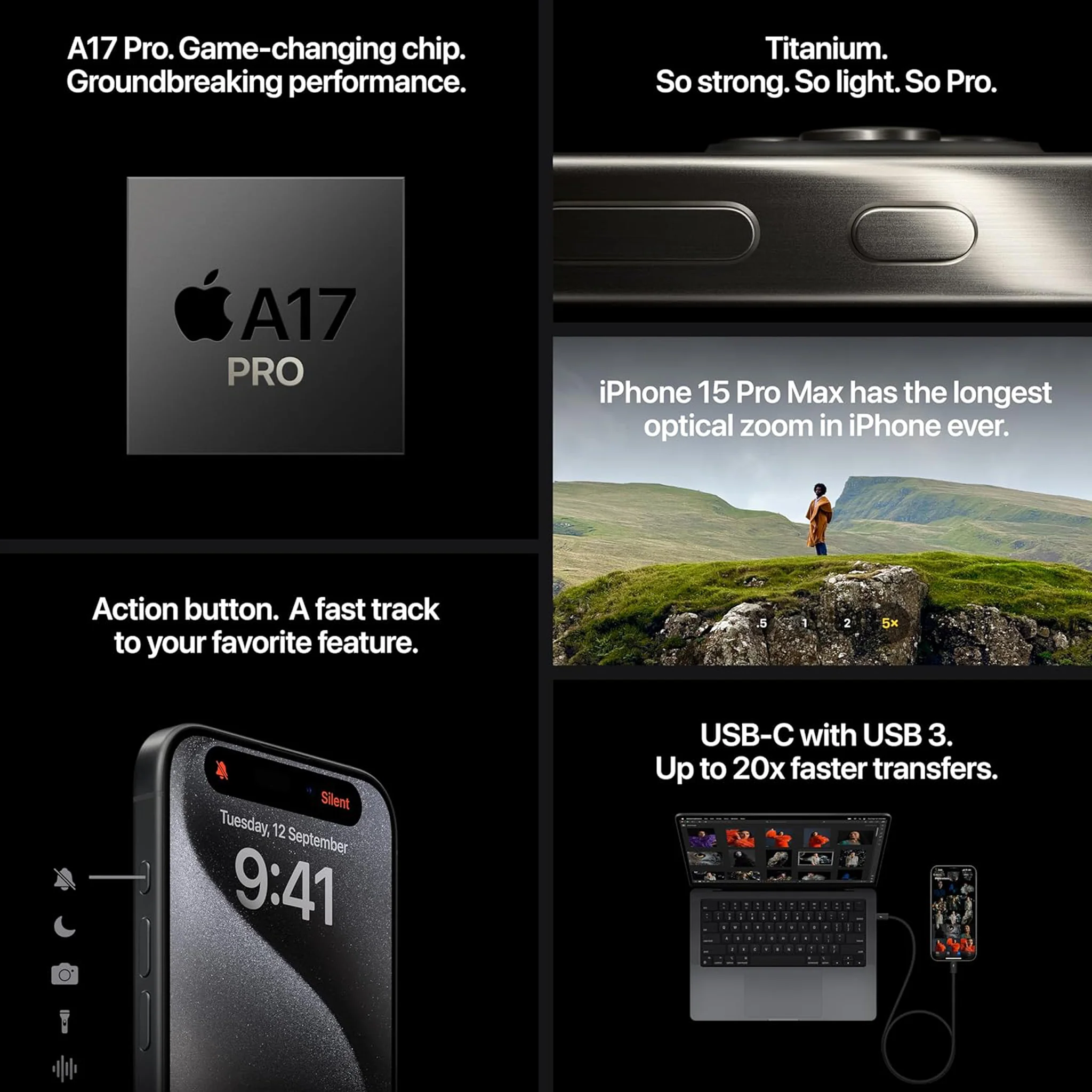 Apple iPhone 15 Pro Max - Black Titanium - 1TB - Image 4