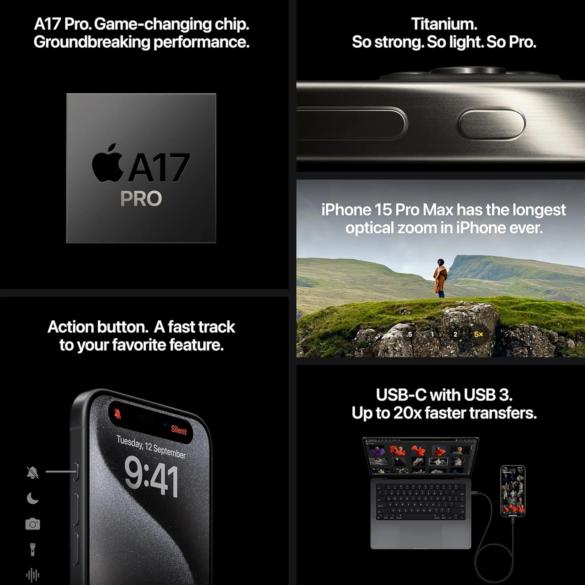 Apple iPhone 15 Pro - Natural Titanium - 128GB - Image 5