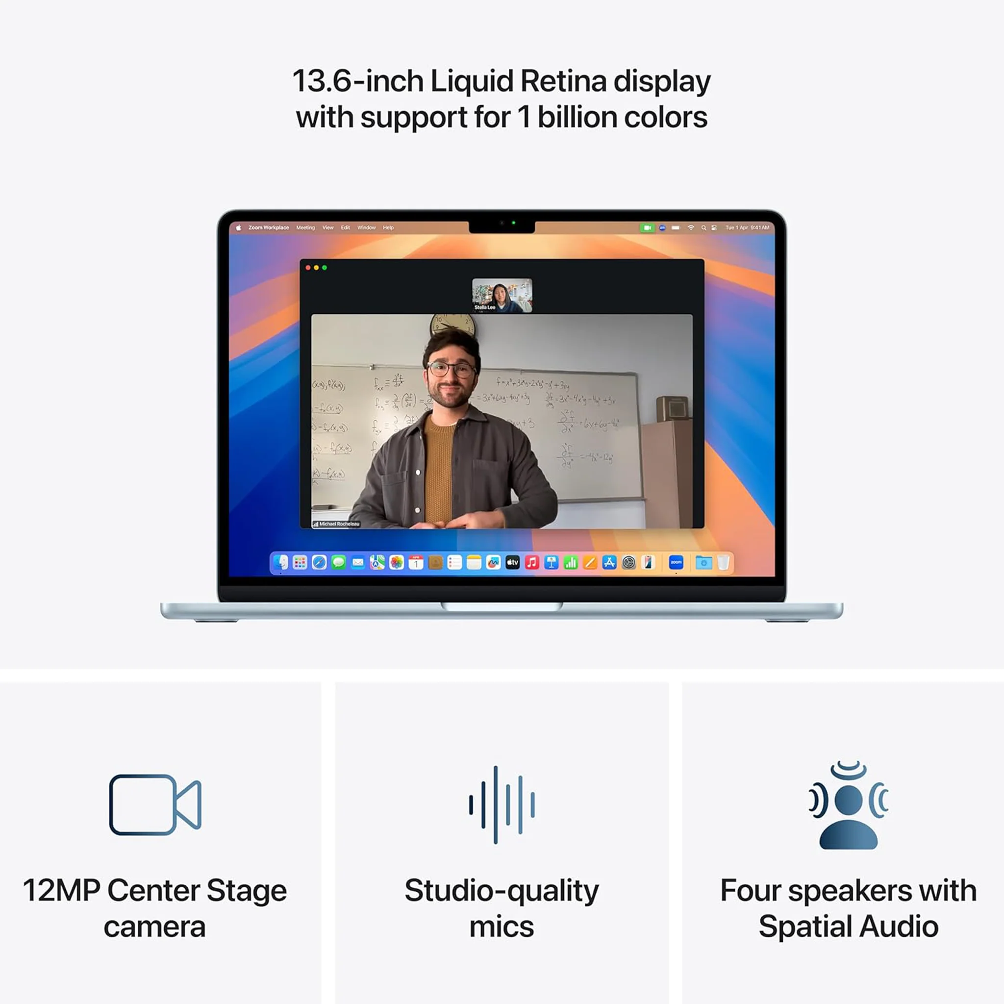 Apple MacBook Air (13-inch, Apple M4 chip with 10-core CPU and 8-core GPU, 16GB Unified Memory, 256GB) - Sky Blue - Image 4