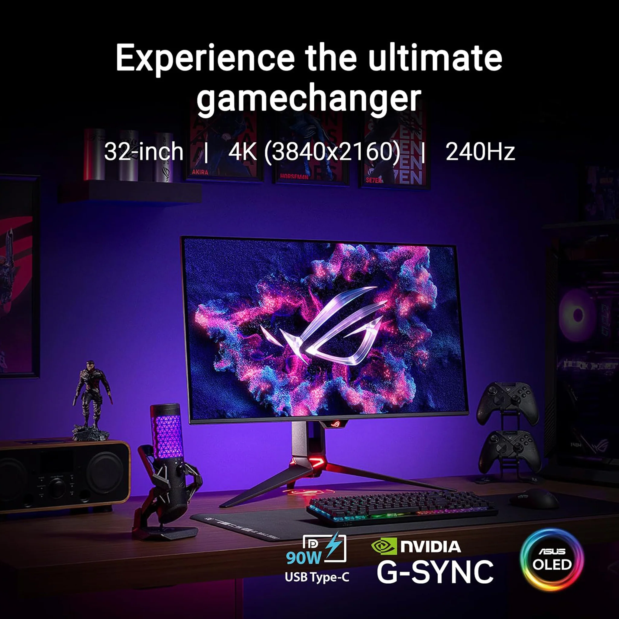 ASUS ROG 31.5 inch Swift OLED Gaming Monitor - 240Hz, PG32UCDM - Image 4