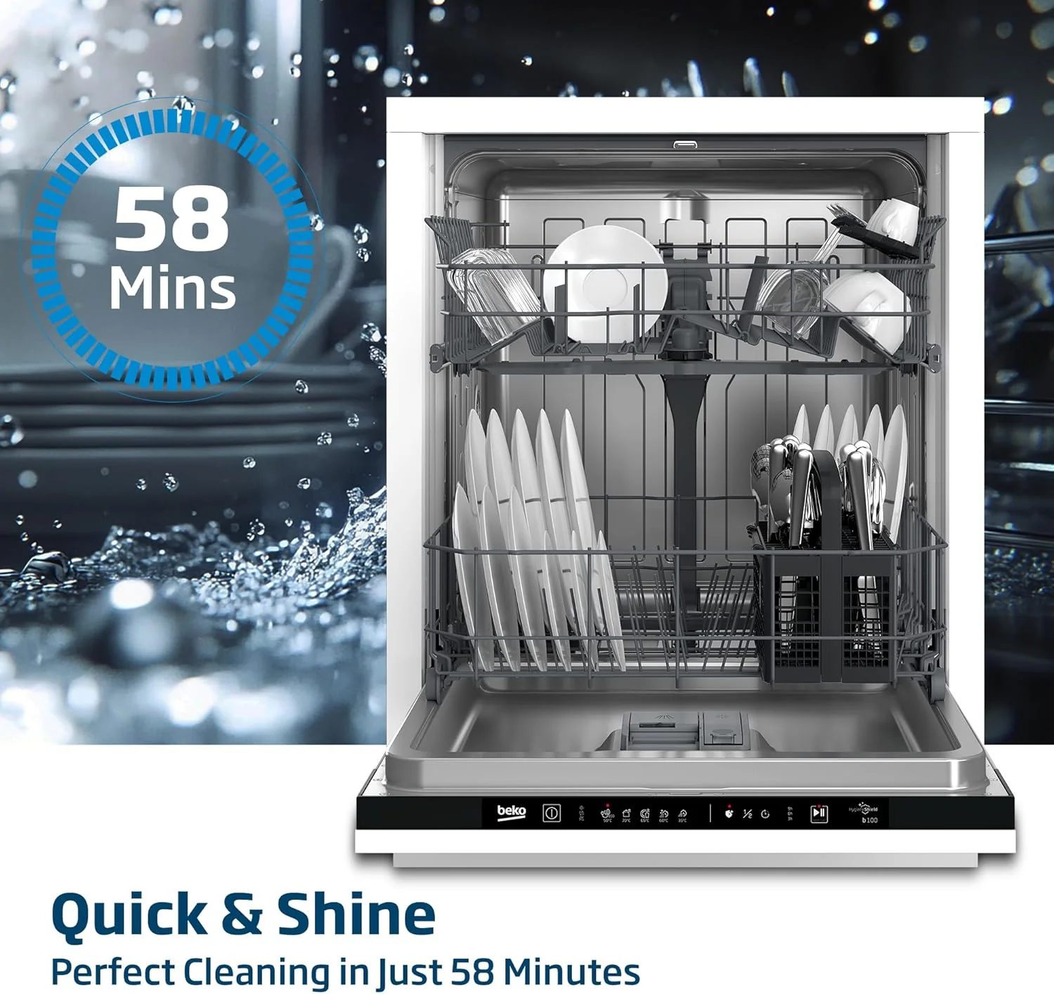 Beko 13 Place Fully Integrated Built-in Dishwasher, BDIN153E3 - Image 5