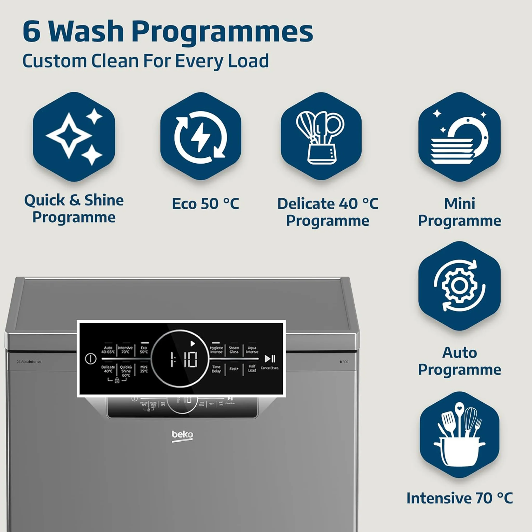 Beko 14 Place Free Standing Dishwasher, BDFN36422SQ - Image 3