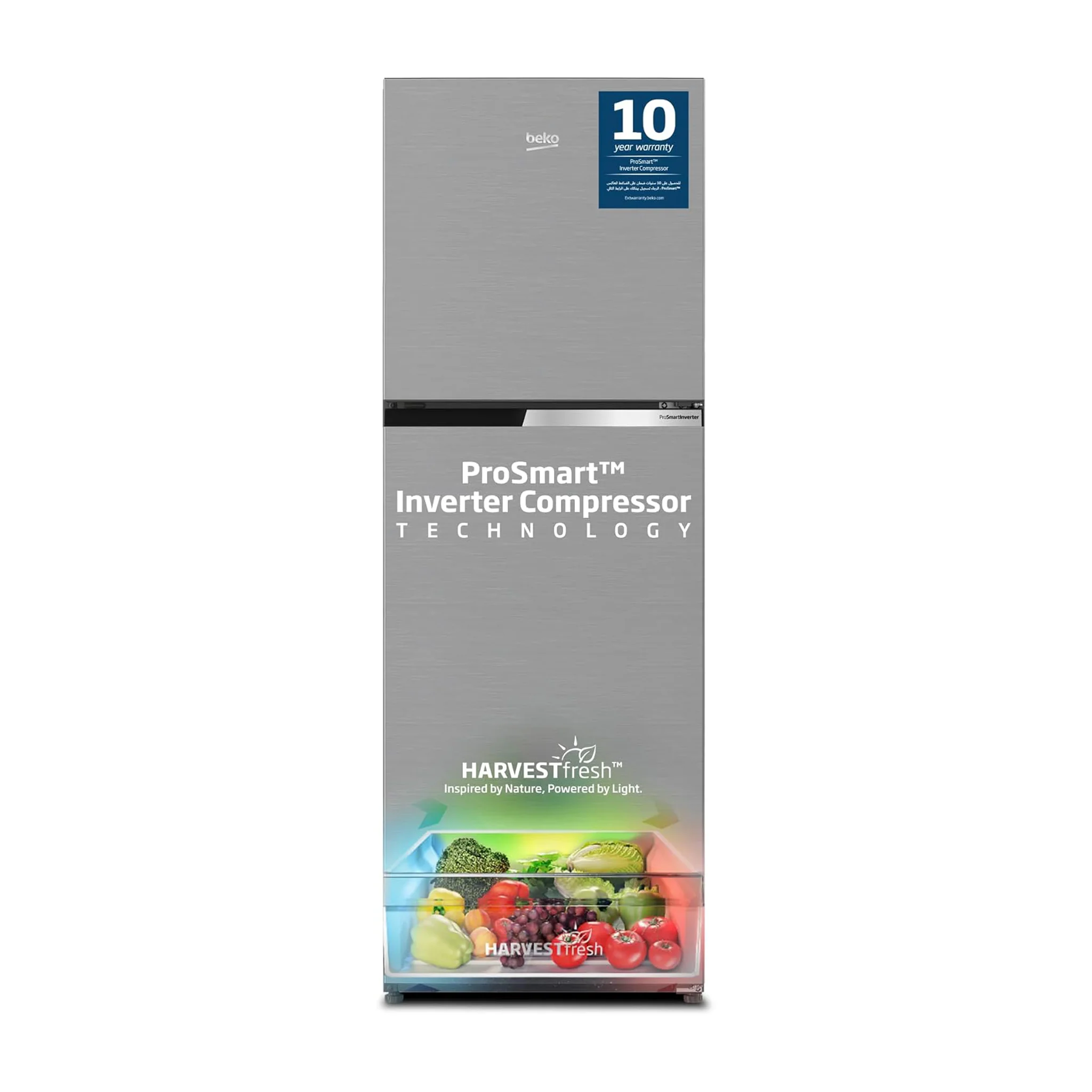 Beko 300L Top Mount Refrigerator, RDNT300XS