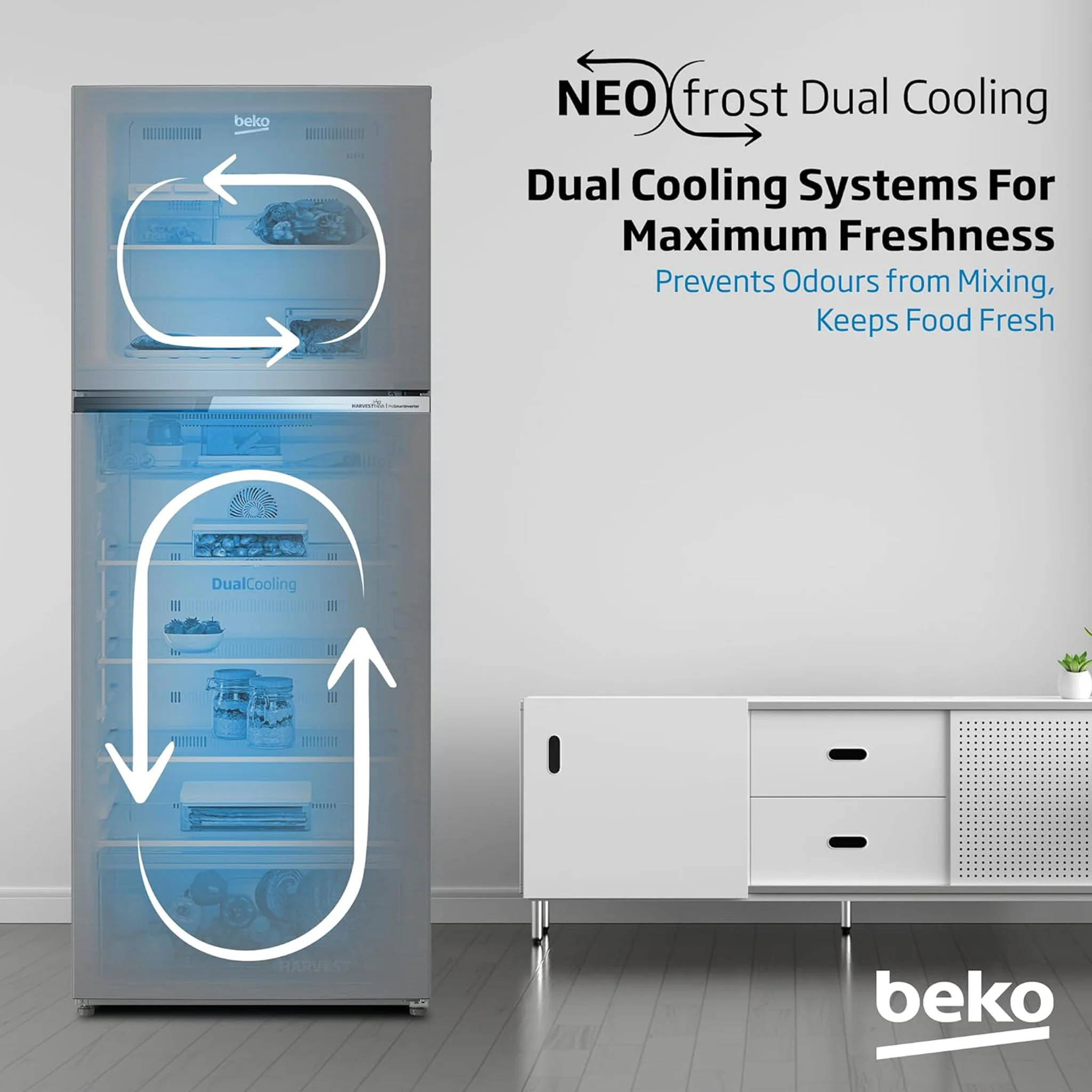 Beko 409L Double Door Refrigerator, RDNT401XS - Image 7