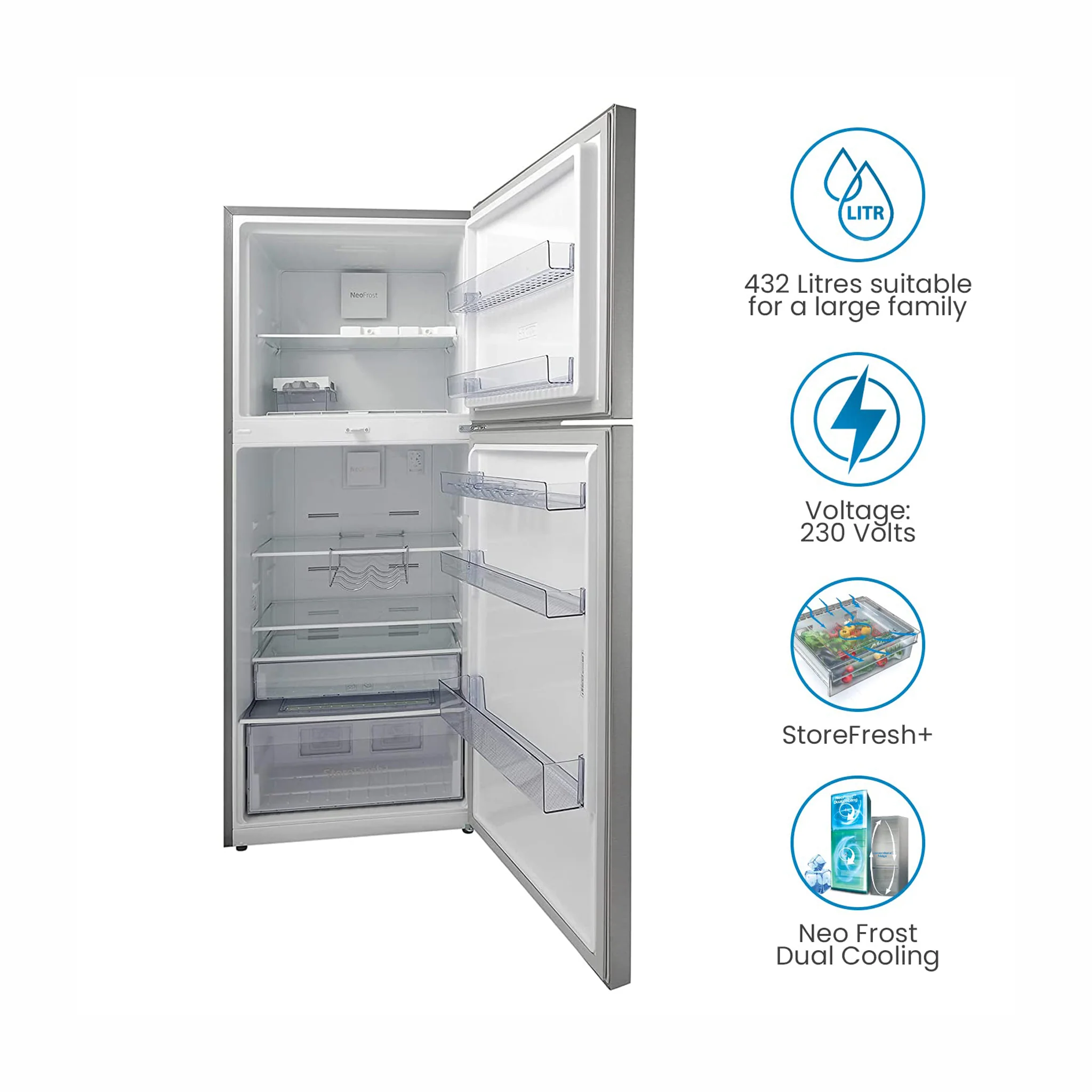 Beko 463L Frost Free Inverter Refrigerator, RFF463IF - Image 3
