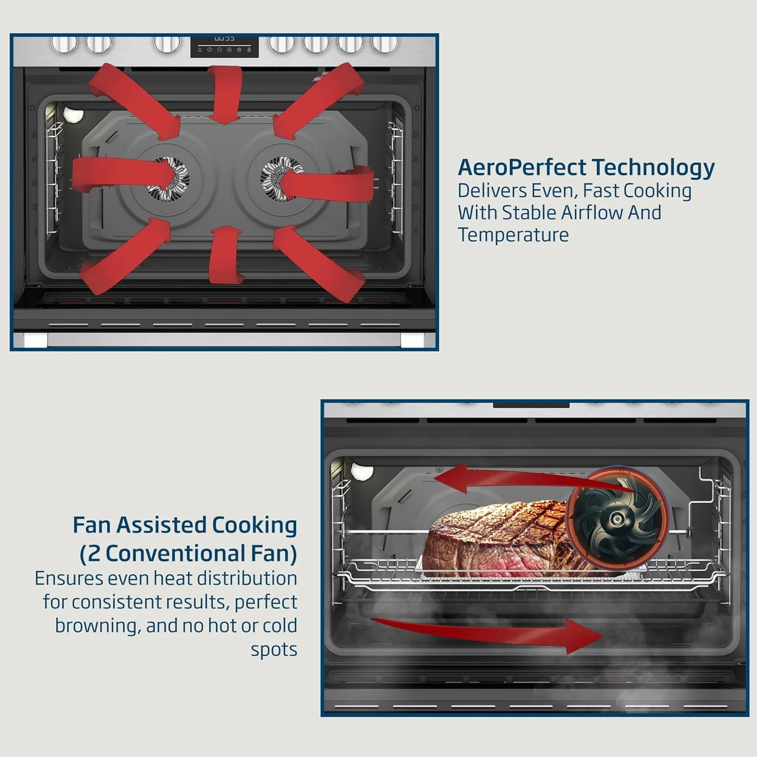 Beko 90X60 Cm 5 Burner Cooking Range, BGTW 11227 EXA - Image 6