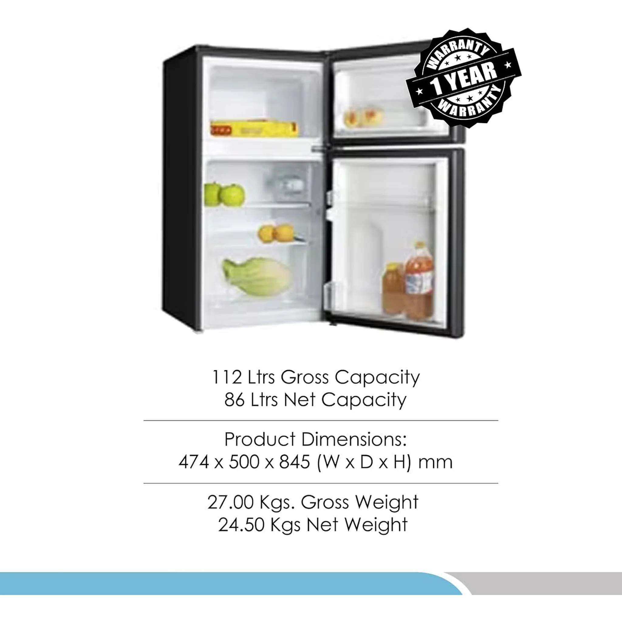 Bompani 100L Double Door Refrigerator, BR100SS - Image 6