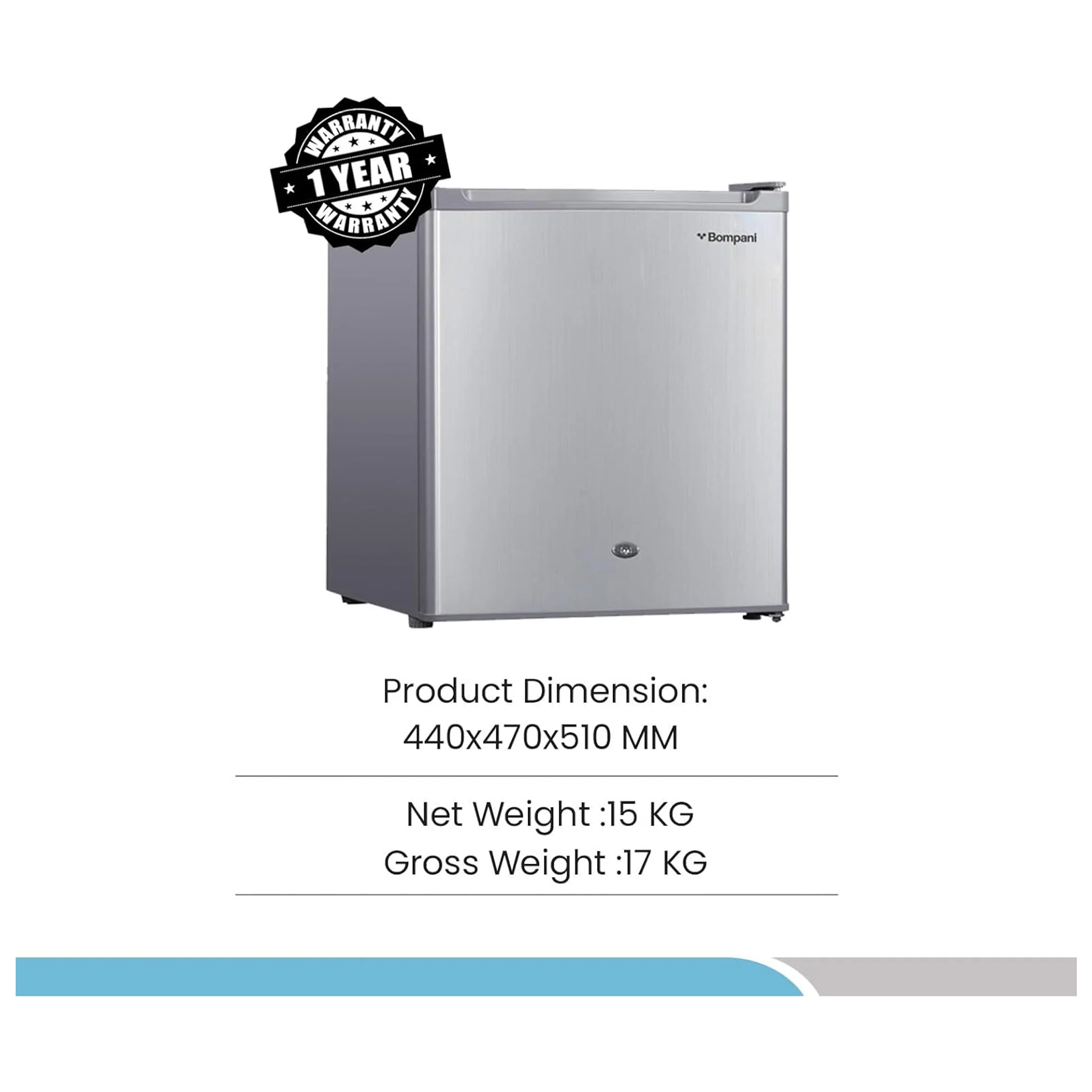 Bompani 64L Single Door Refrigerator, BR-64 SLVR - Image 6