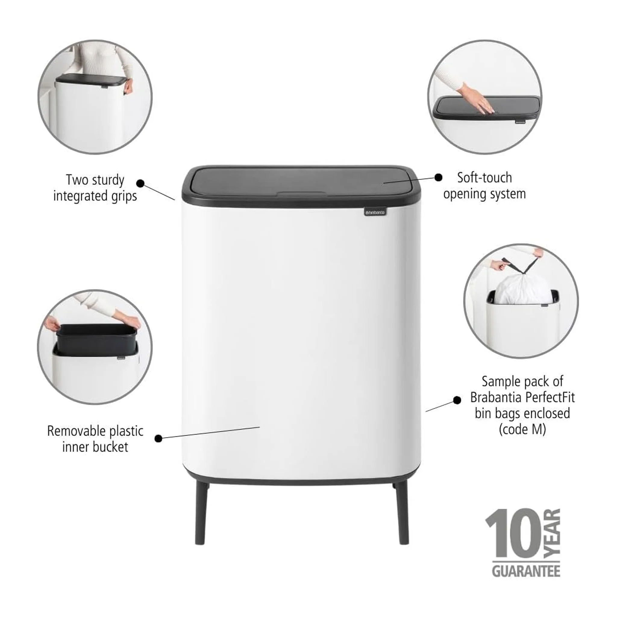 Brabantia Bo Touch Bin Hi 60L Inner Bucket Waste Bin - Image 5