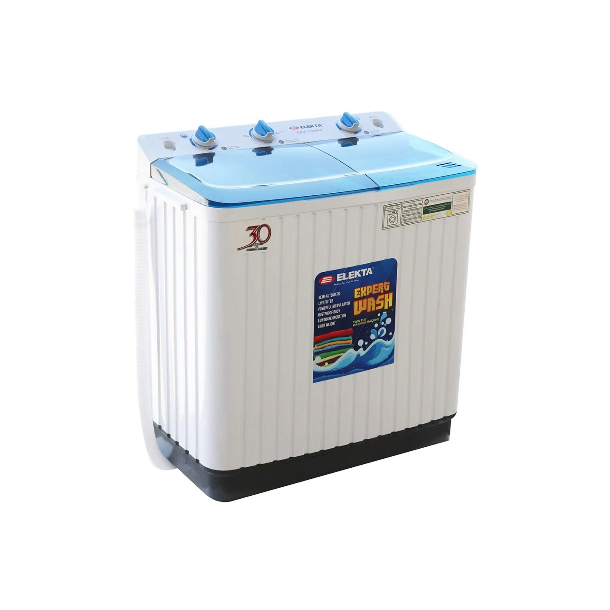 ELEKTA 7KG Twin Tub Automatic Washing Machine, EWM-7702MKR - Image 2