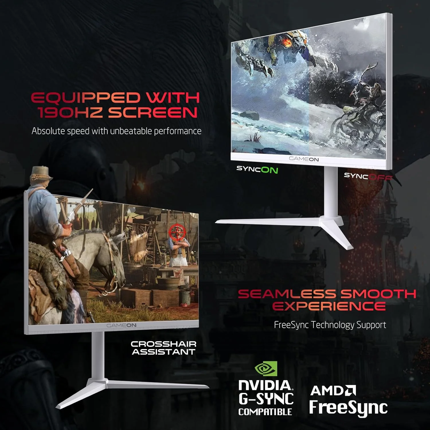 Gameon 27 inch Arctic Pro Series Gaming Monitor - 190Hz, GOA27FHD190IPS - Image 2