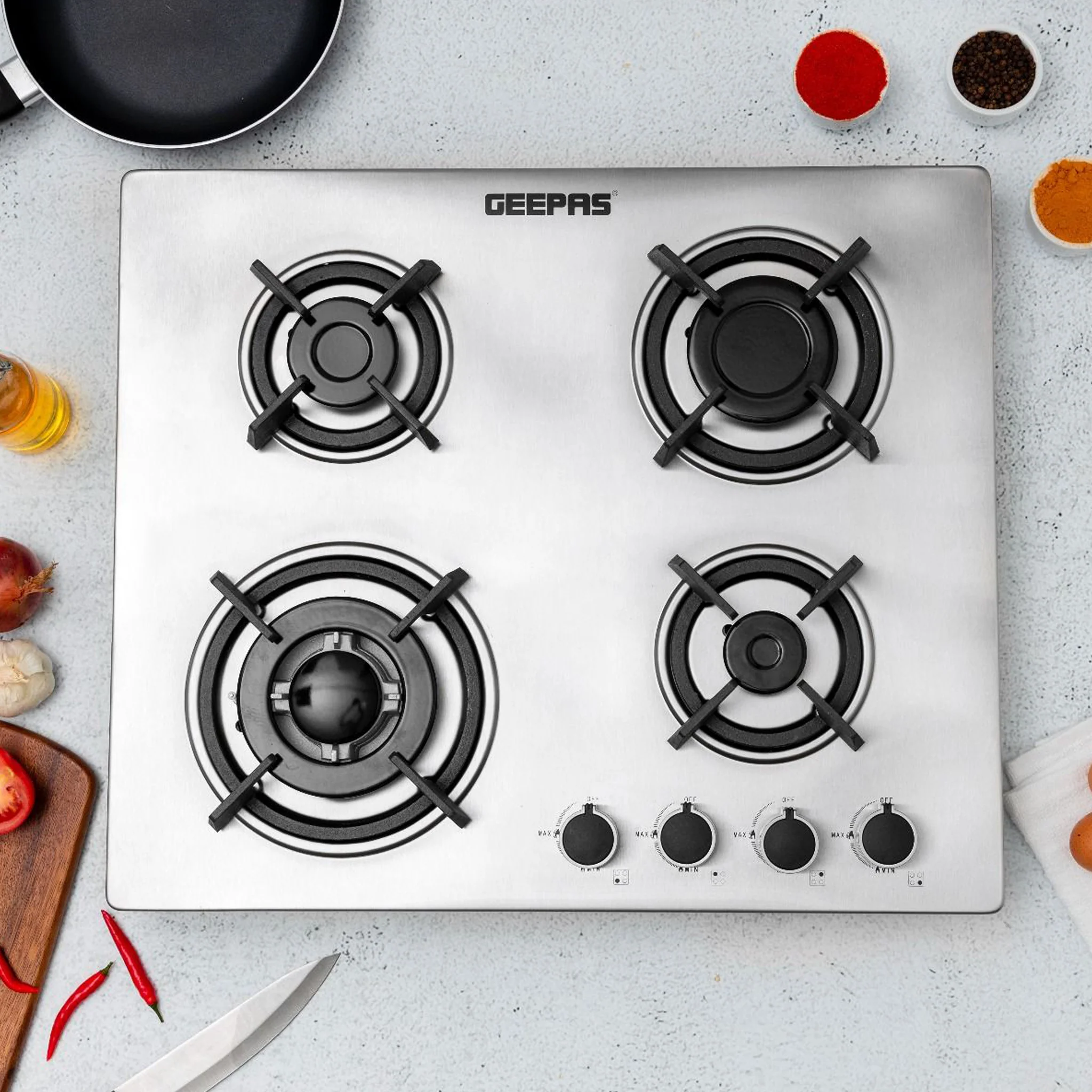 Geepas 2 in 1 Built in Gas Hob, GGC31026 - Image 2