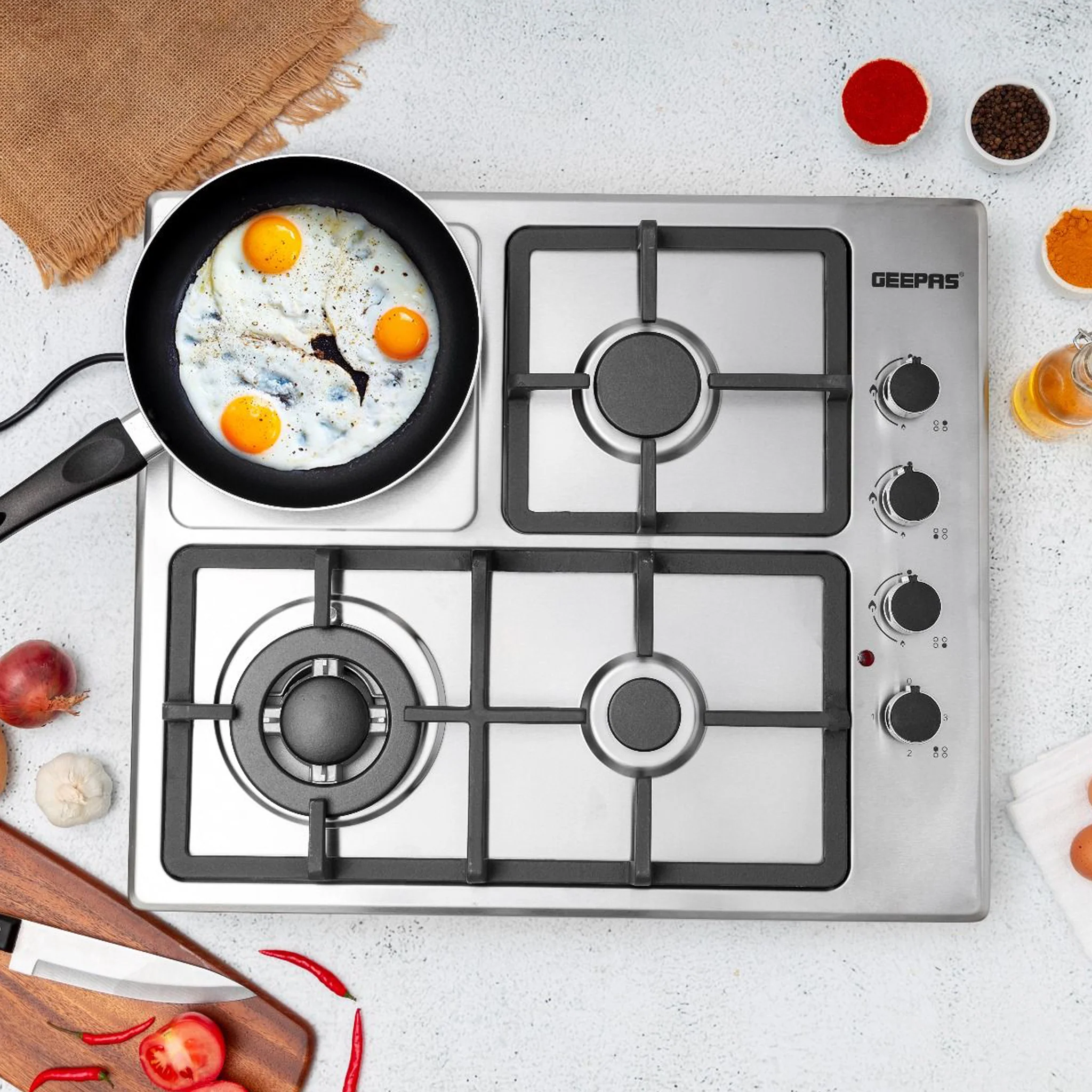 Geepas 2 in 1 Built in Gas Hob, GGC31026 - Image 5