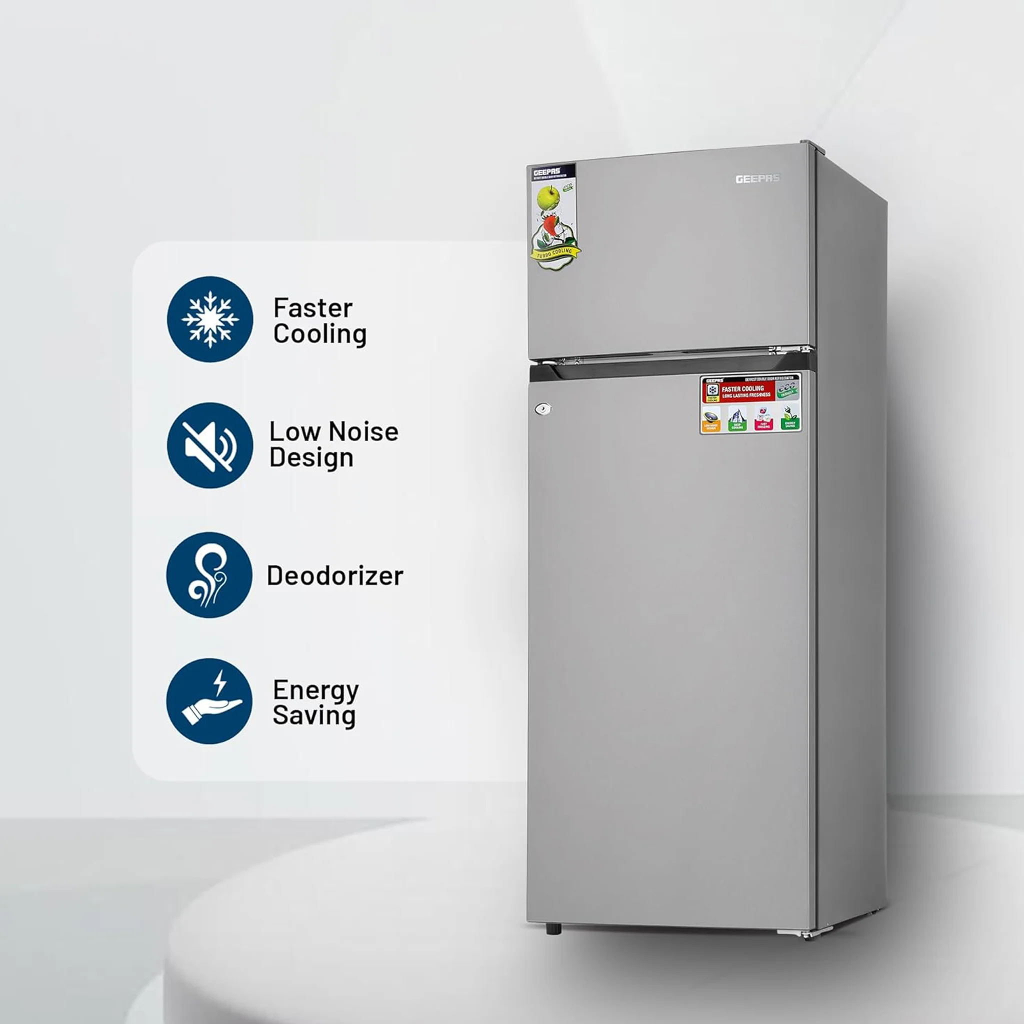 Geepas 240L Top Mount Refrigerator, GRF2400SXE - Image 5