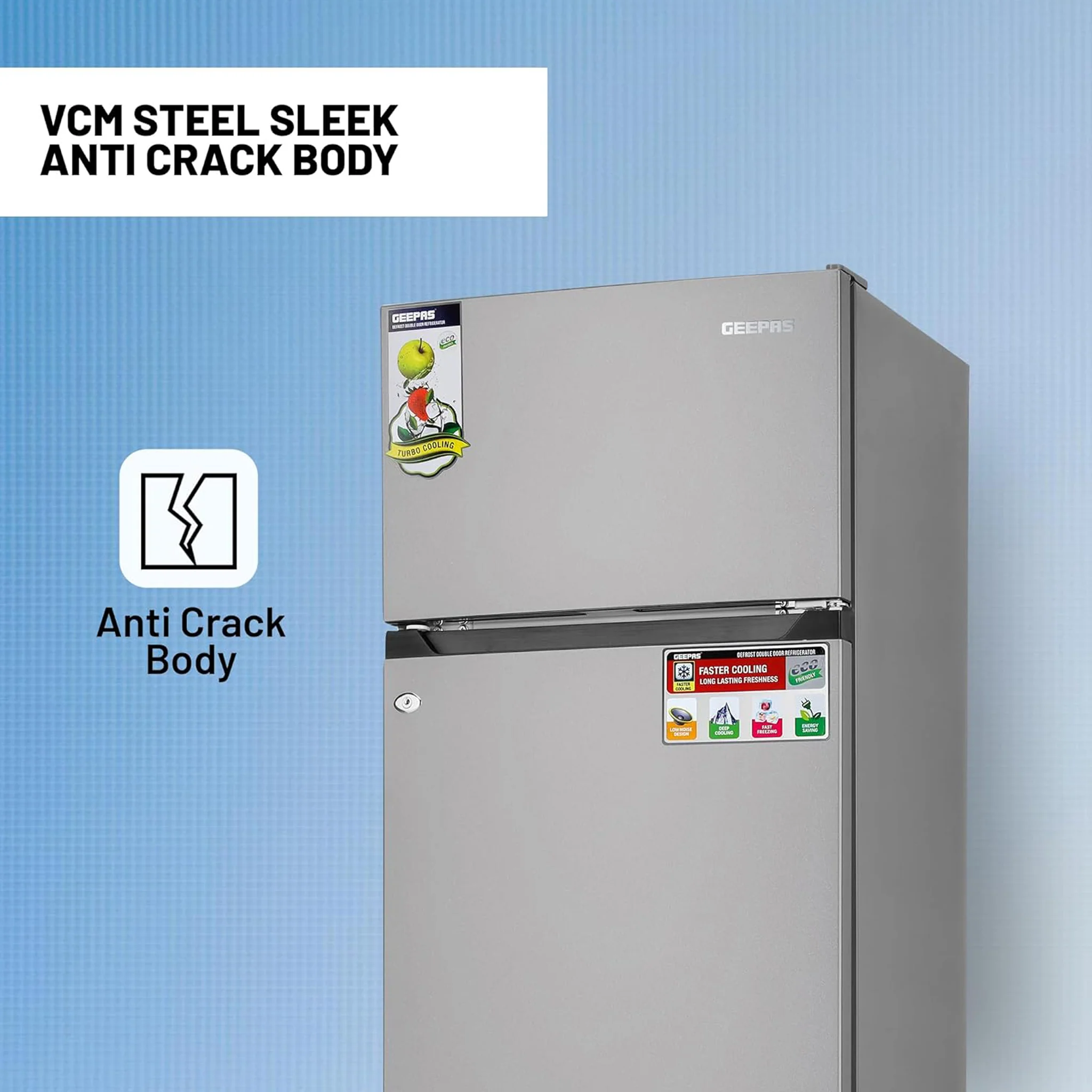 Geepas 240L Top Mount Refrigerator, GRF2400SXE - Image 8