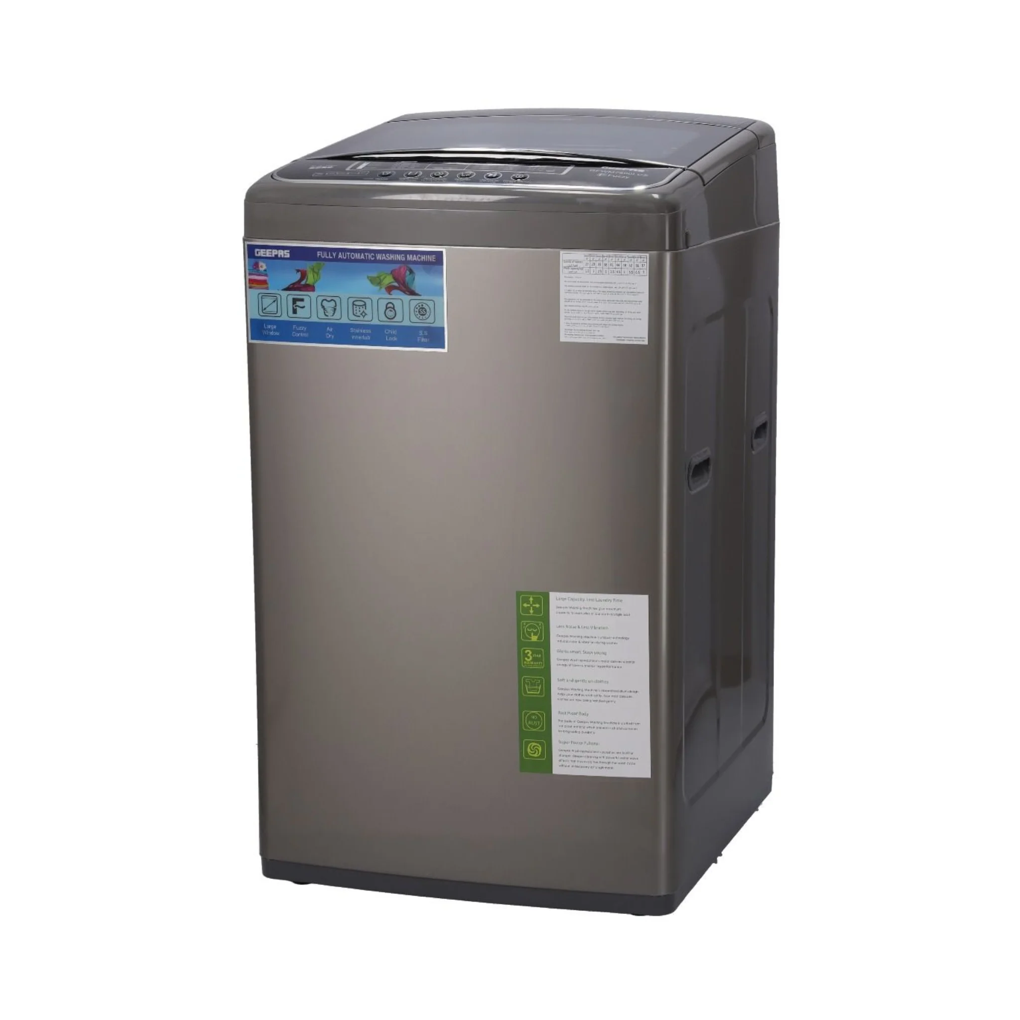 Geepas 7KG Top Loading Automatic Washing Machine, GFWM7800LCS - Image 3