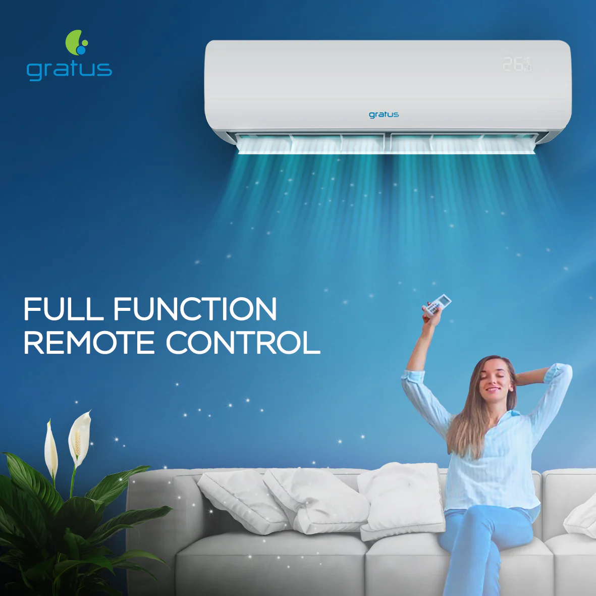 Gratus 1 Ton Split Air Conditioner - Image 2