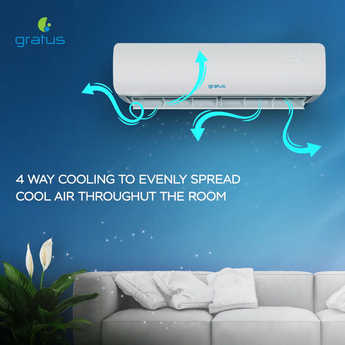 Gratus 1 Ton Split Air Conditioner - Image 4