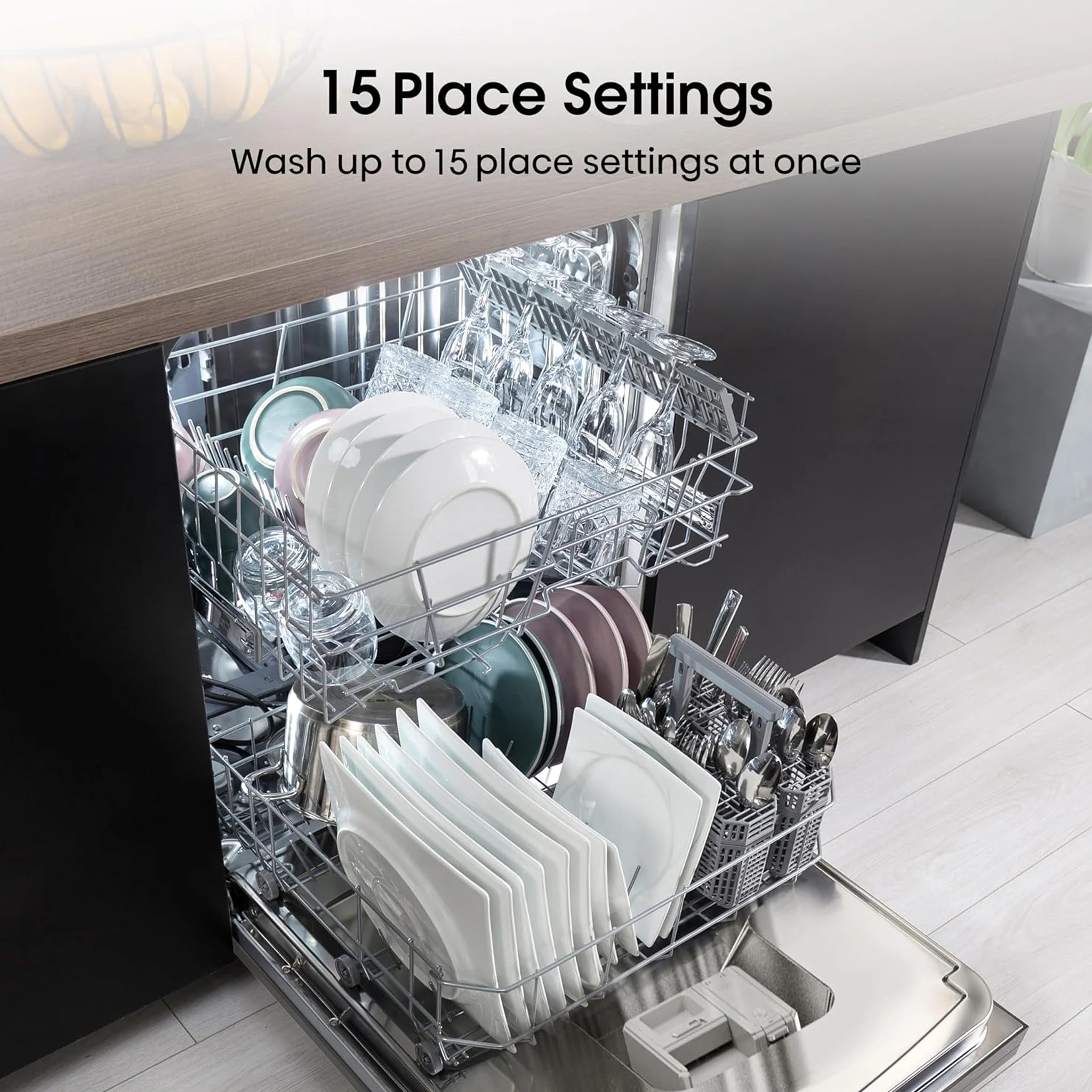 Hisense 15 Place Free Standing Dishwasher, HS623E90G - Image 4