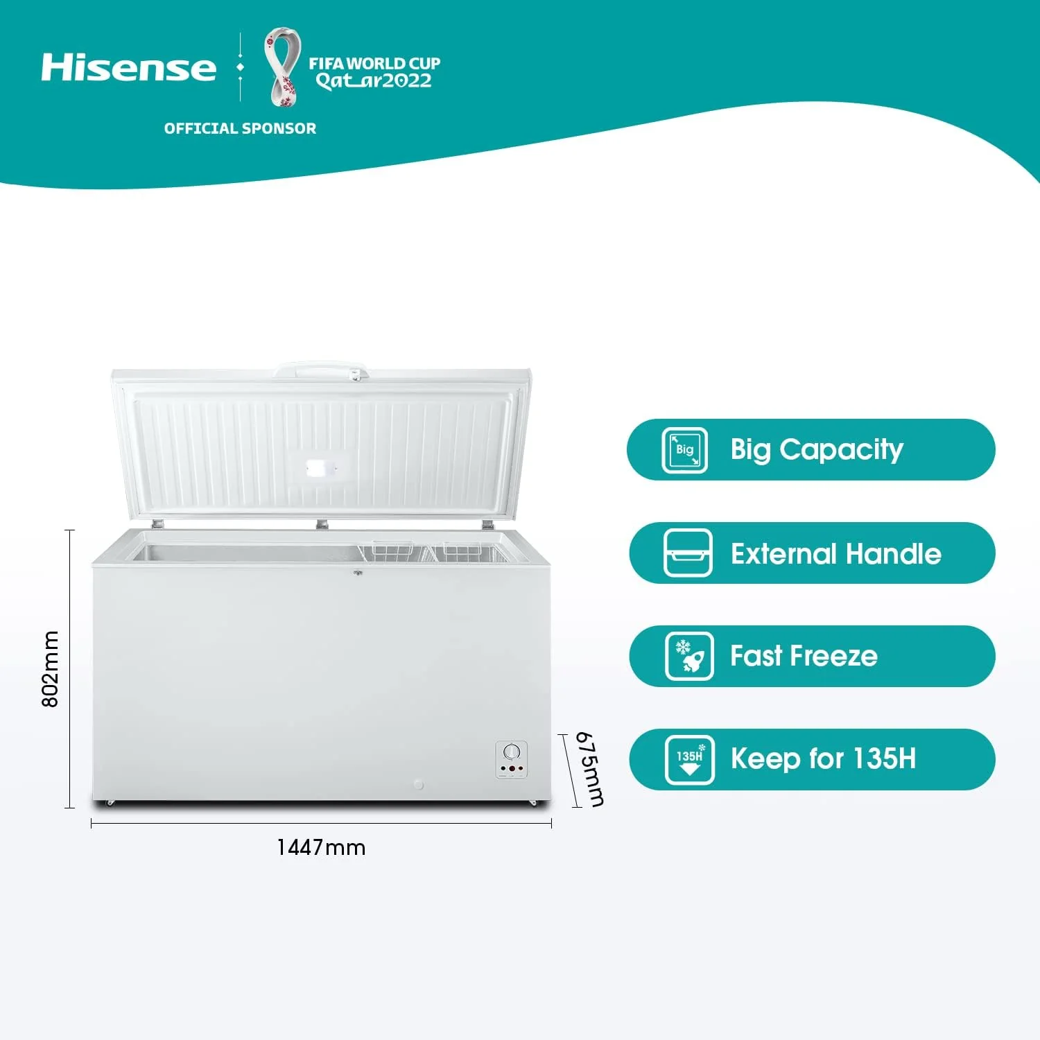 Hisense 550L Chest Freezer, FC-55DD4SAA2 - Image 5