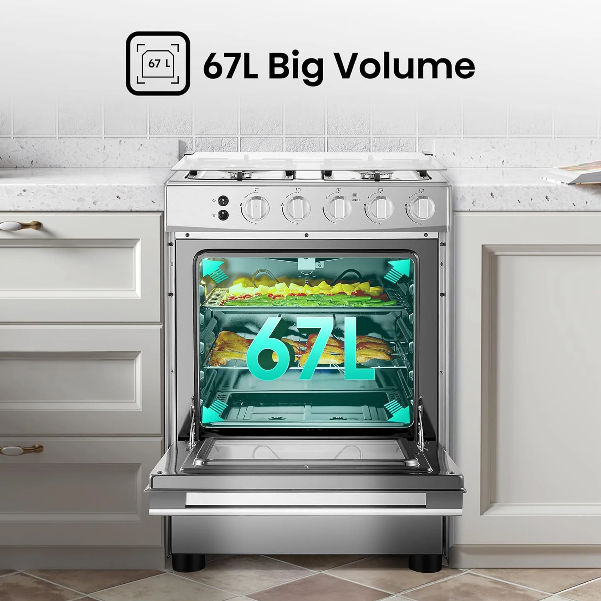 Hisense 60X60Cm 4 Burner Cooking Range, HFG60121X - Image 9