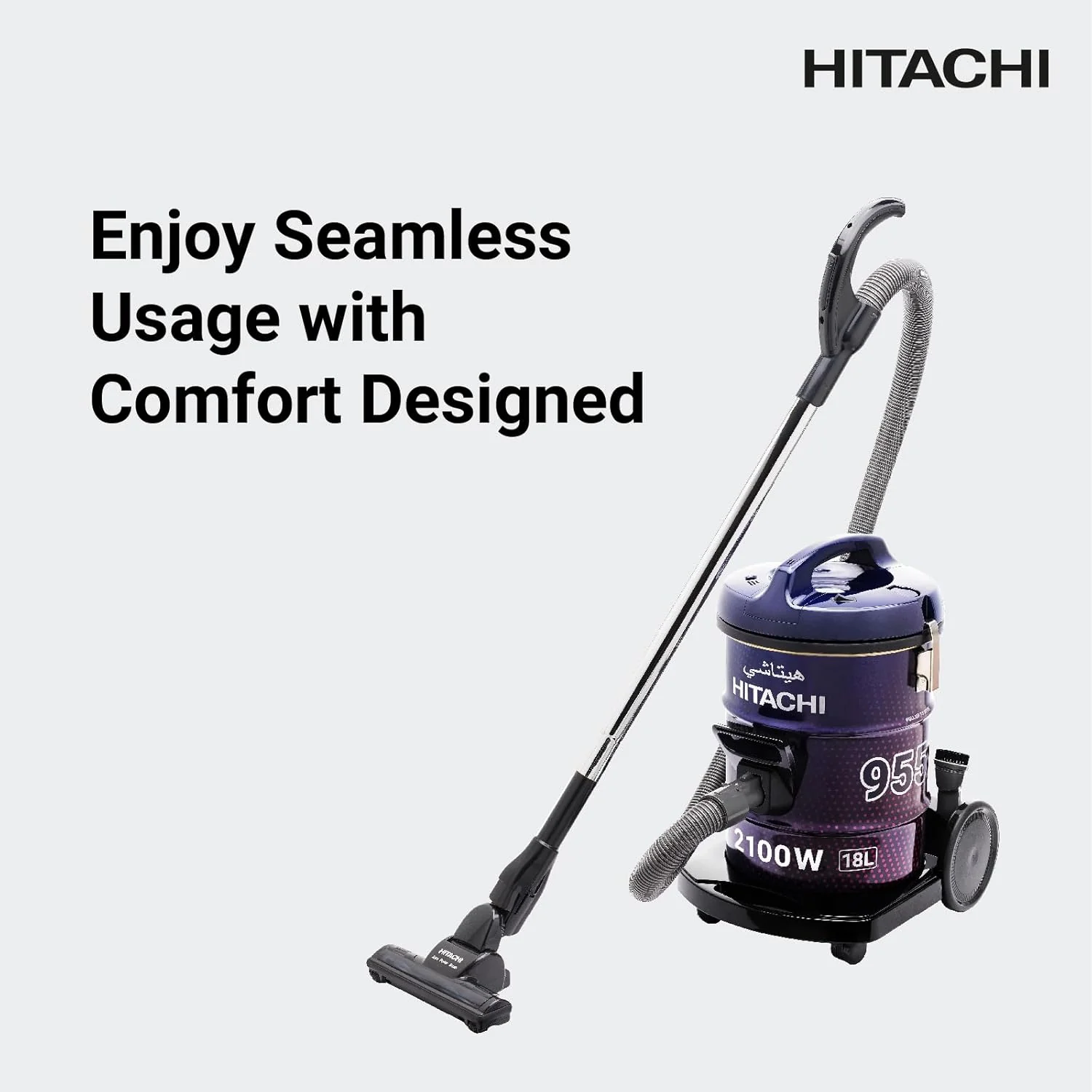 Hitachi 2100 Watts Drum Vacuum Cleaner, CV-955N - Image 4