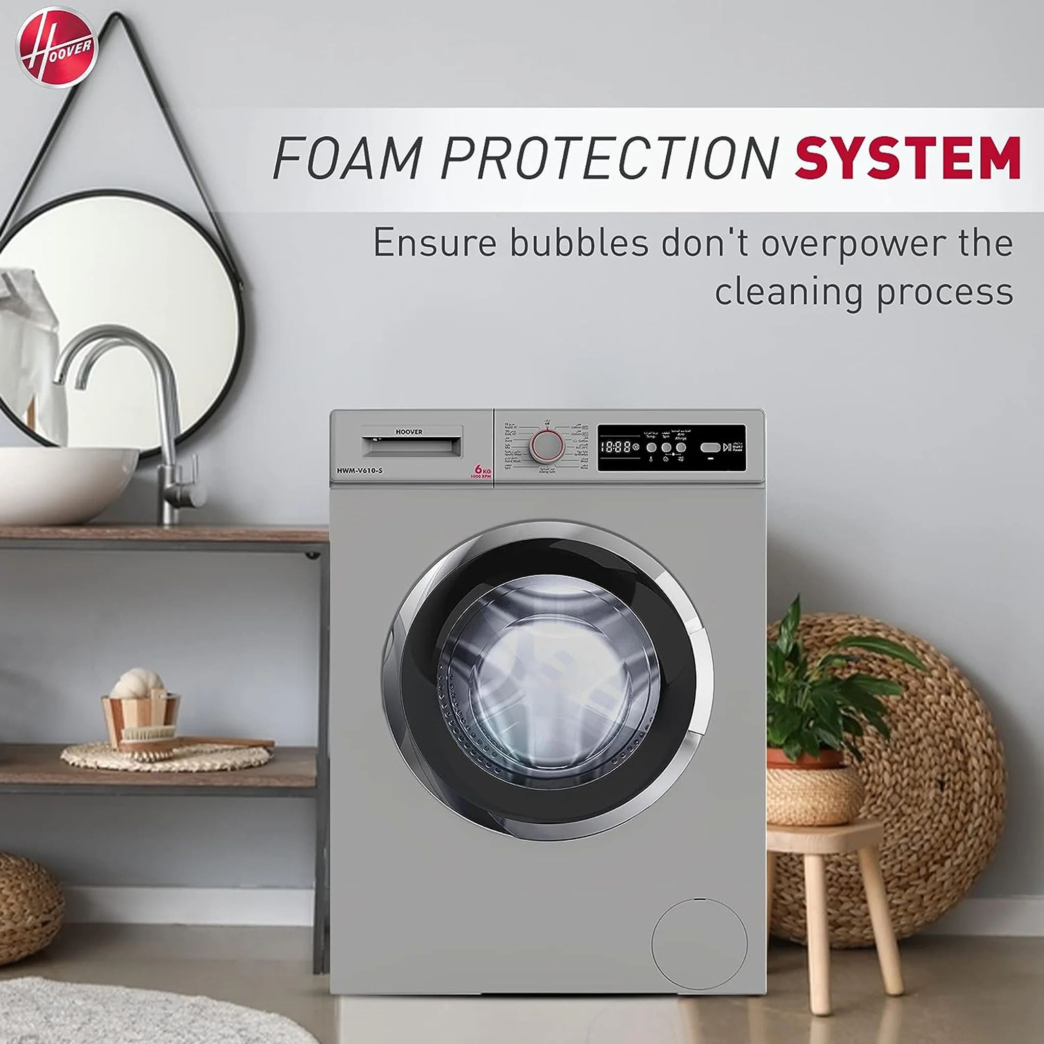 Hoover 6KG Fully Automatic Washing Machine, HWM-V610-S - Image 3