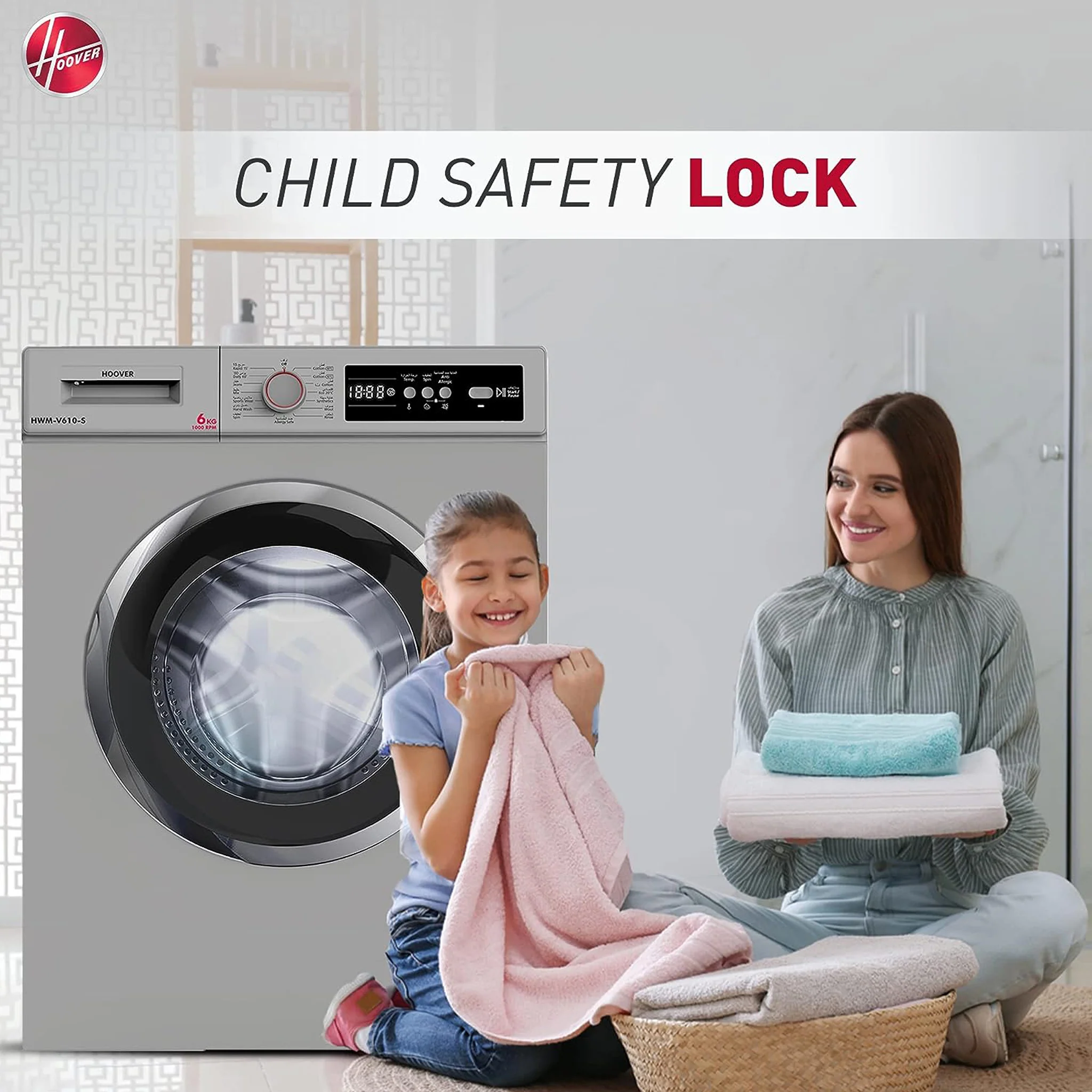 Hoover 6KG Fully Automatic Washing Machine, HWM-V610-S - Image 4