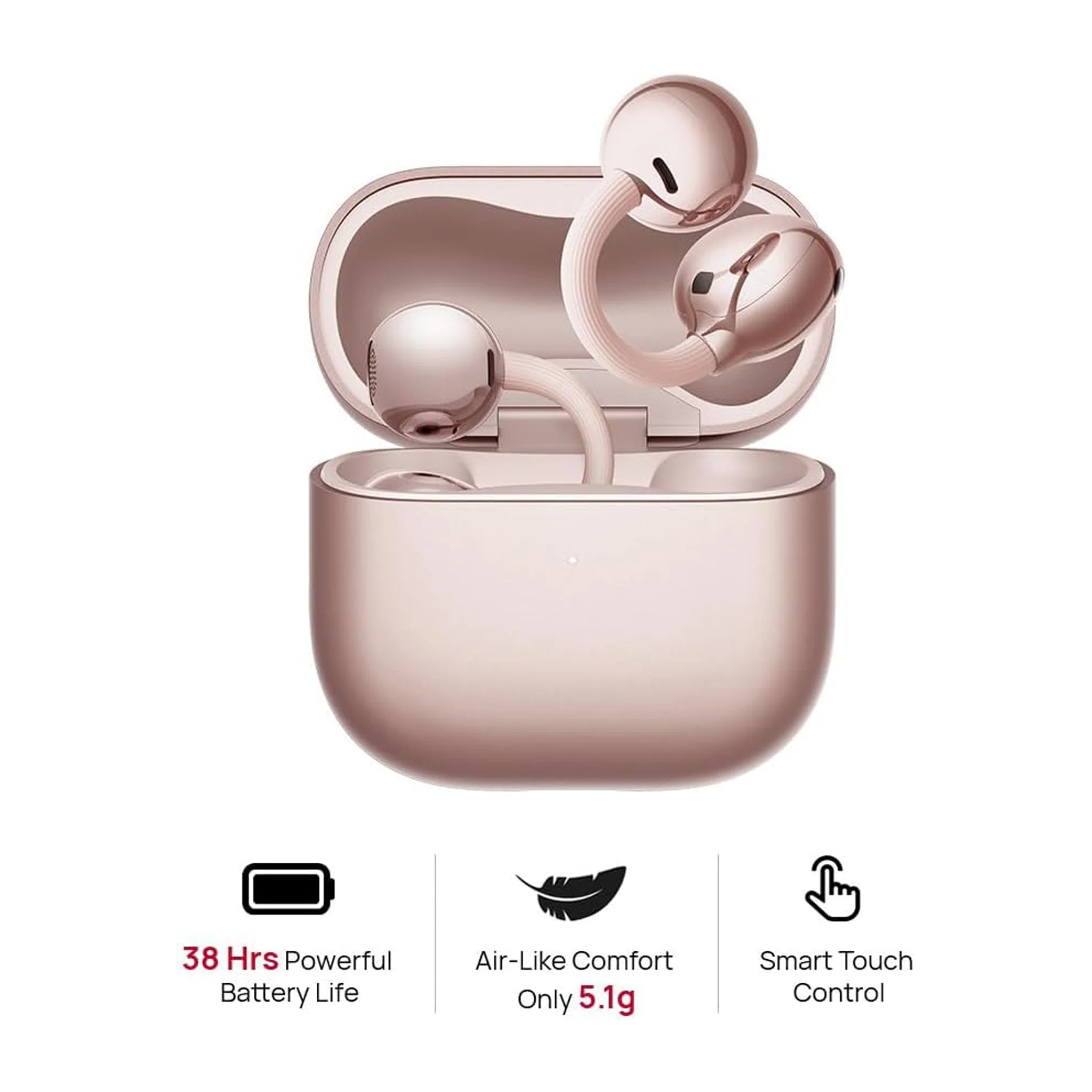 Huawei Free Clip 2 Earbuds - Rose Gold - Image 3