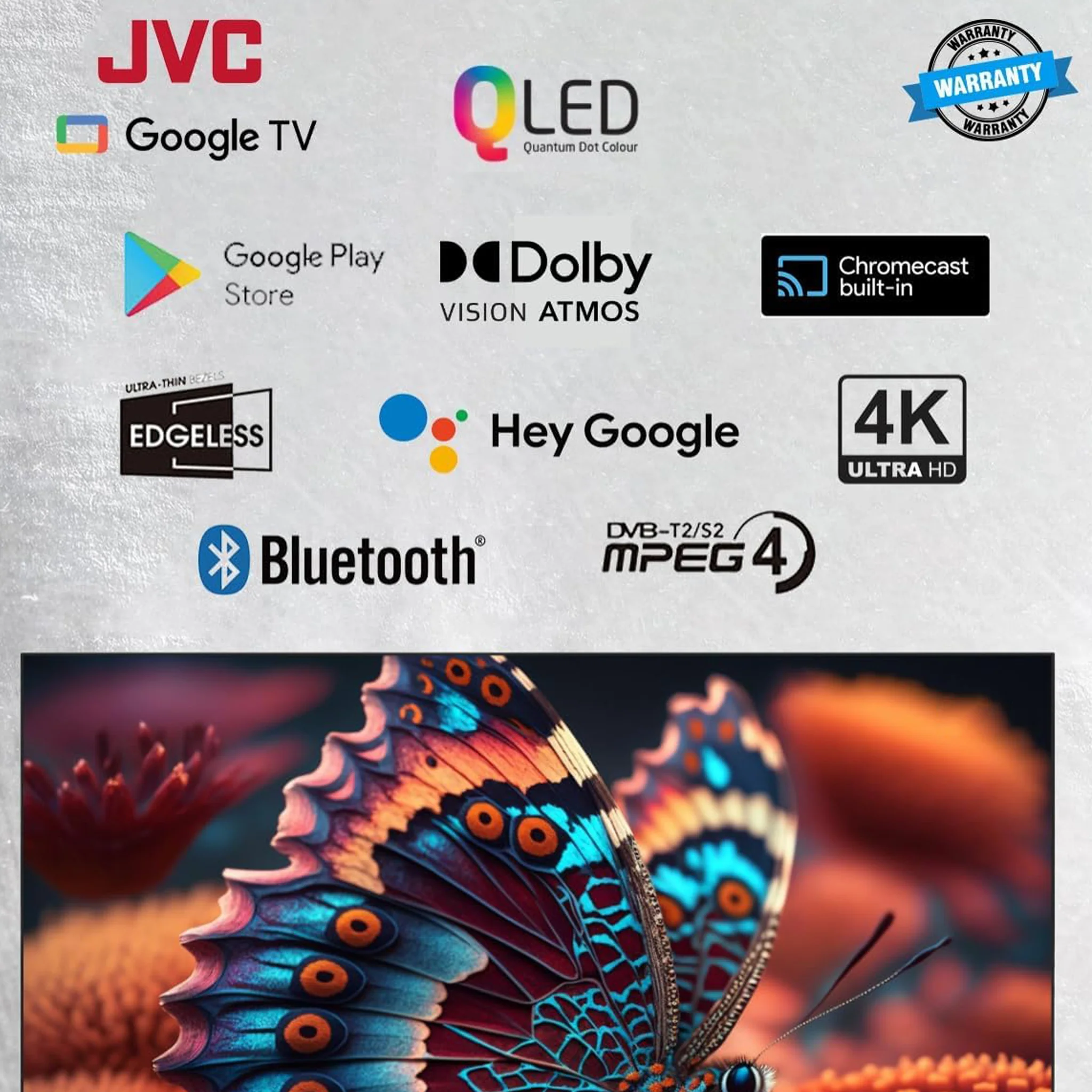 JVC 90 inch Edgeless Smart QLED TV - 4K, LT-90NQ7155 - Image 5