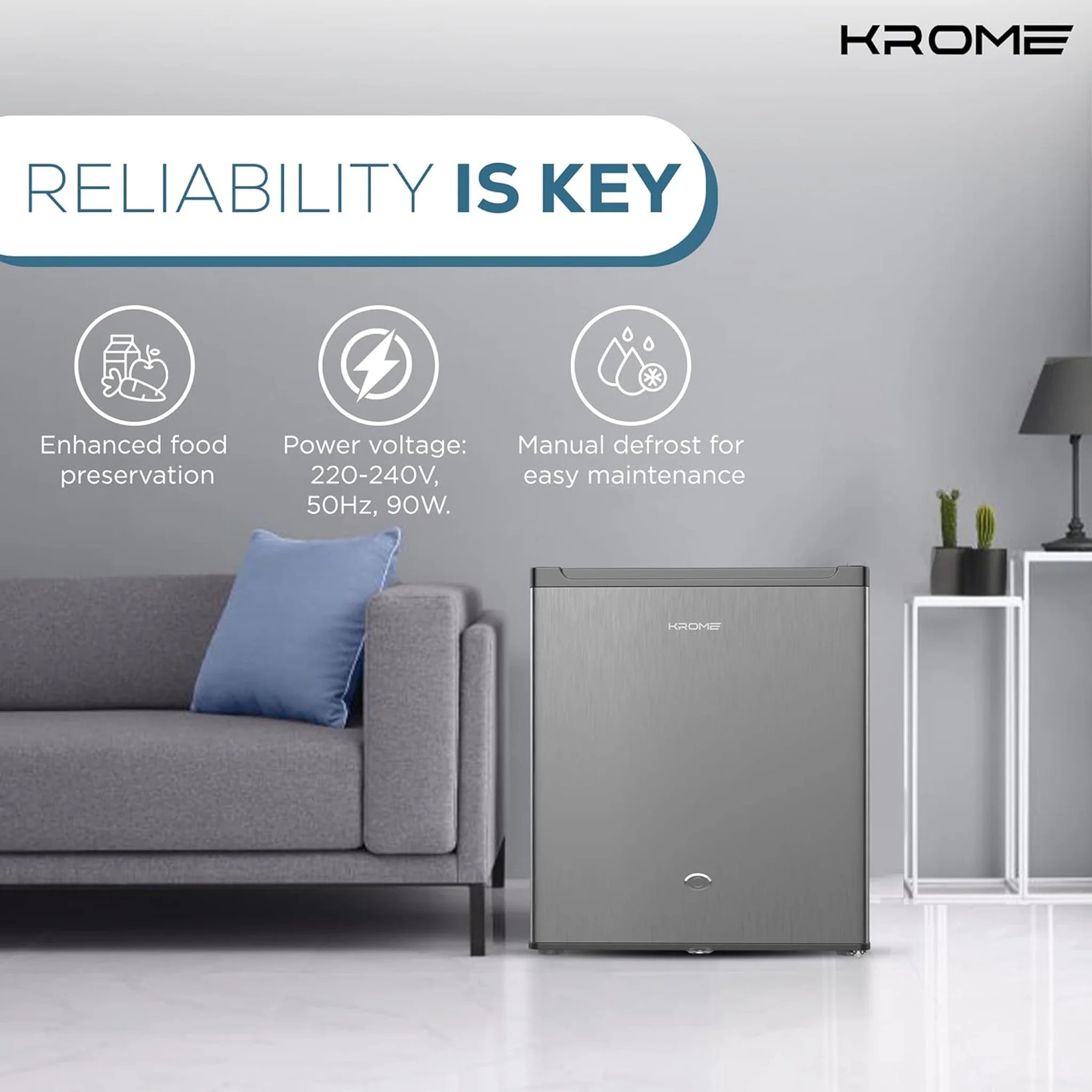 Krome 60L Single Door Refrigerator, KR-RDC 60H - Image 5