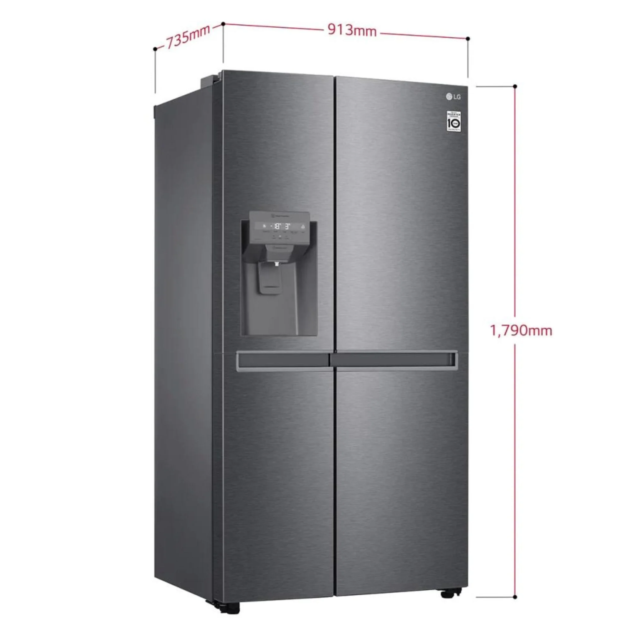 LG 635L Side by Side Refrigerator, LGE GSLD50DSX M - Image 3
