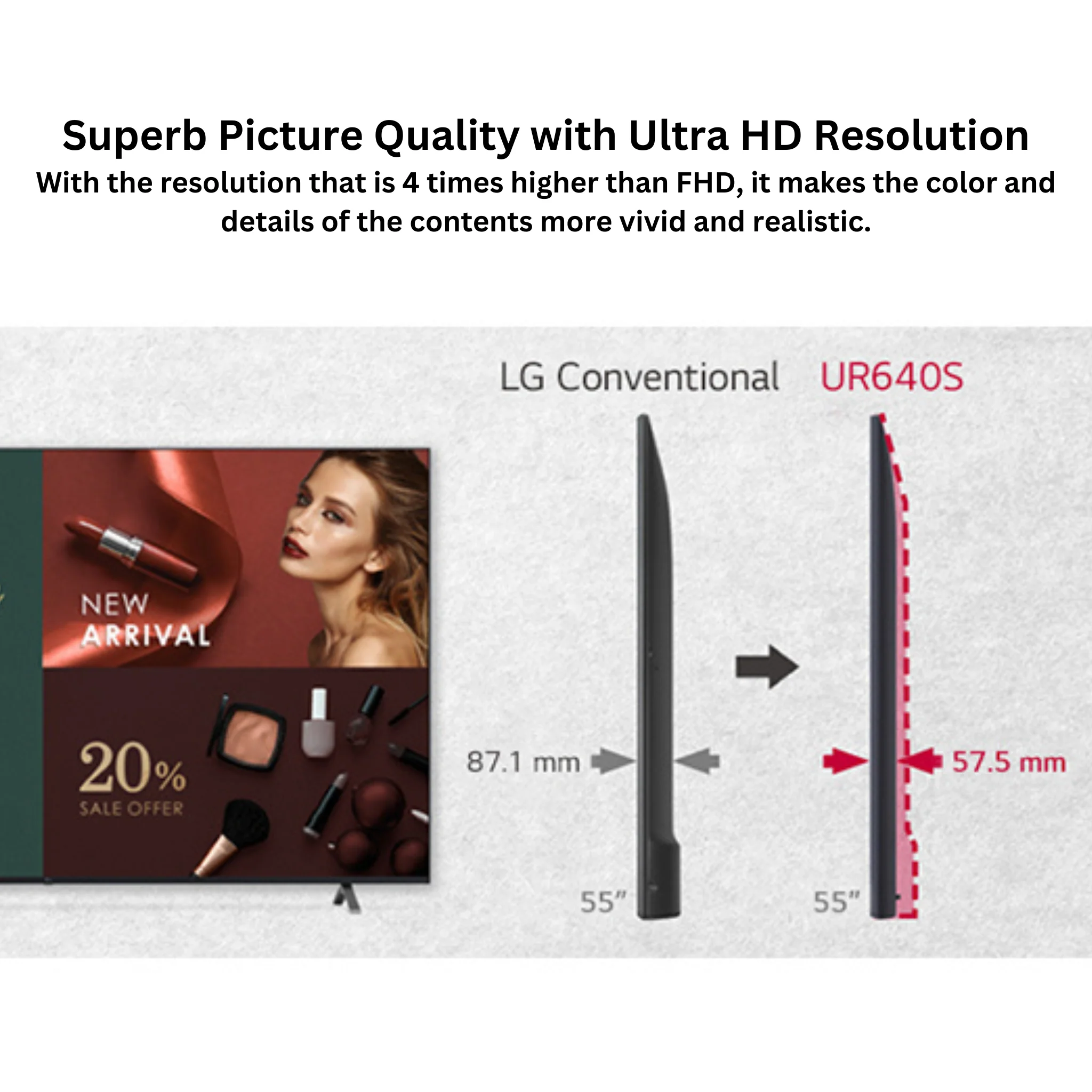 LG 65 inch UHD TV - 4K - Not Smart, 65UR640S - Image 7