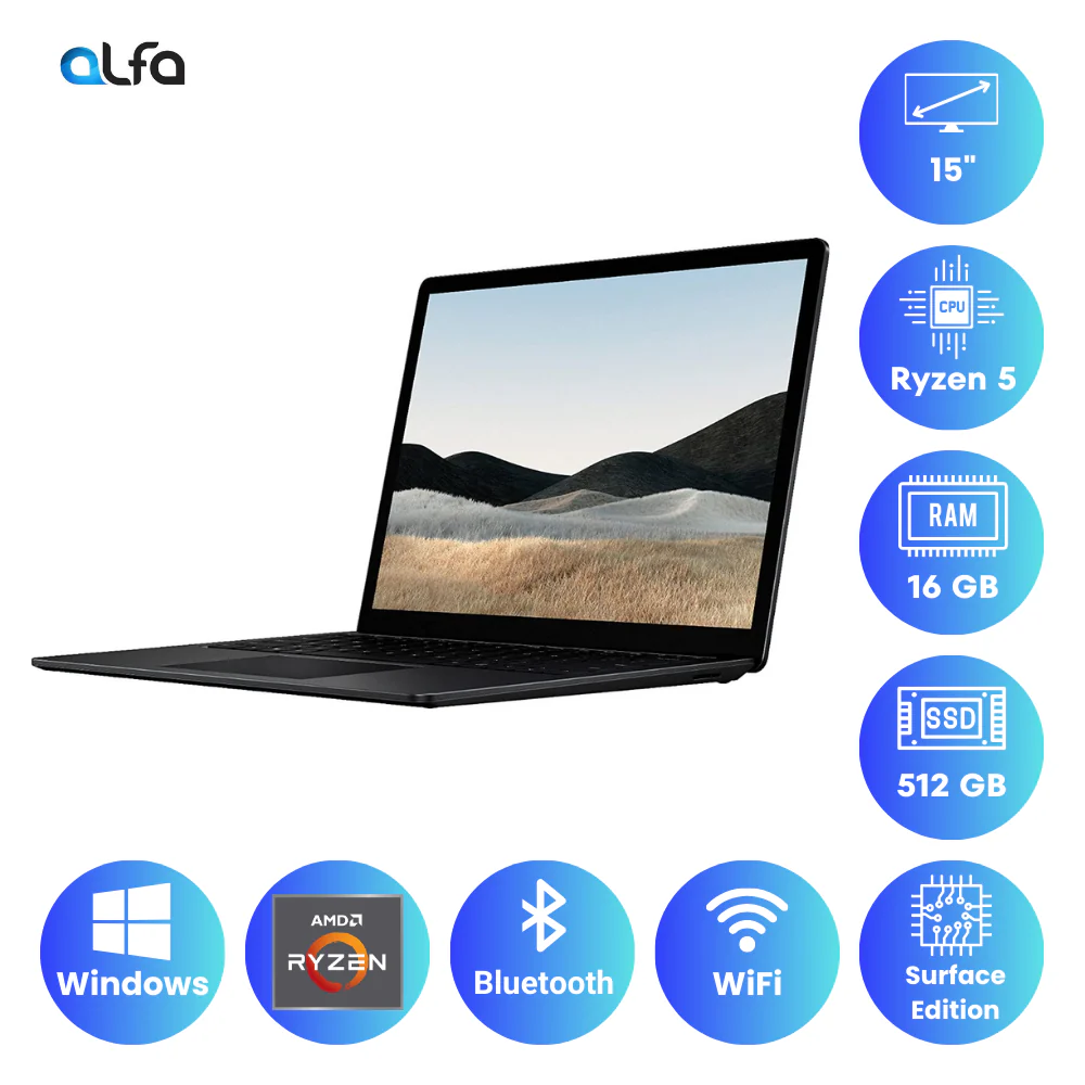Microsoft Surface Laptop 3 – 15 inch Touch-Screen – Ryzen 5 - 16GB RAM - 512GB SSD - Image 3