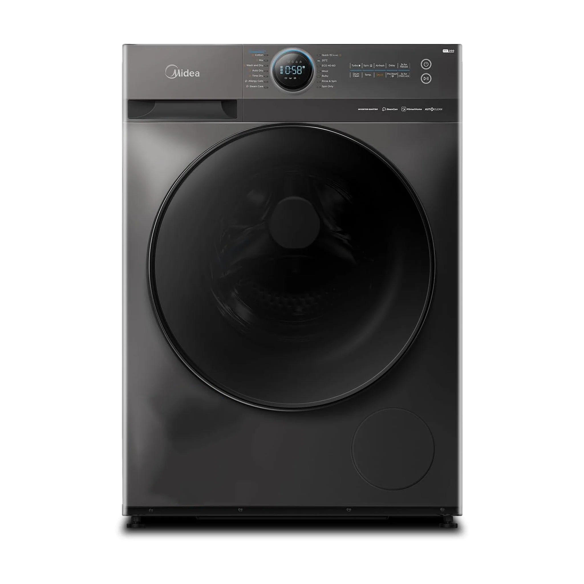 Midea 12/8KG Washing Machine and Dryer, MF200DI20WBTGCC