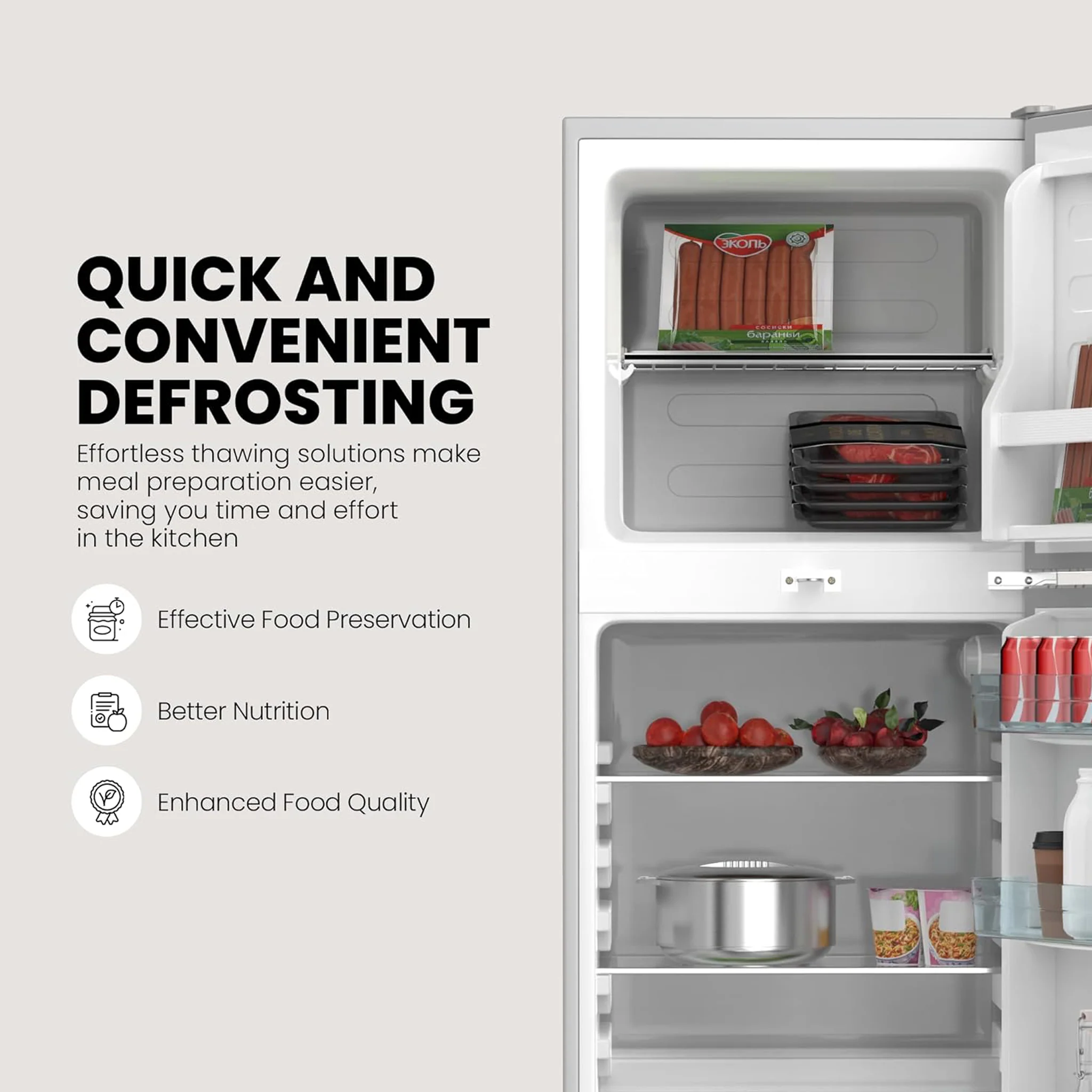 Nikai 200L Double Door Refrigerator, NRF200DN3M - Image 3