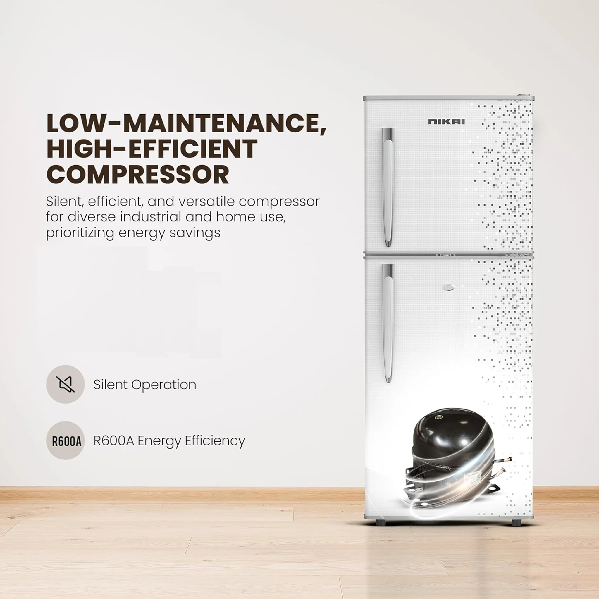 Nikai 200L Double Door Refrigerator, NRF200DN3M - Image 4
