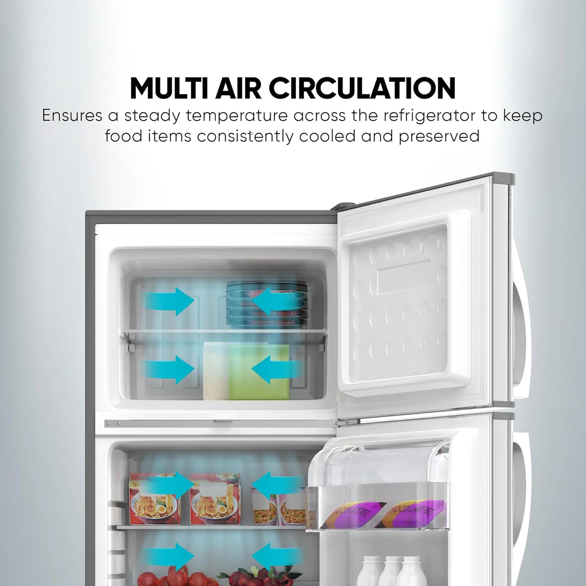 Nikai 280L Double Door Top Mount Refrigerator, NRF280DN5S - Image 7