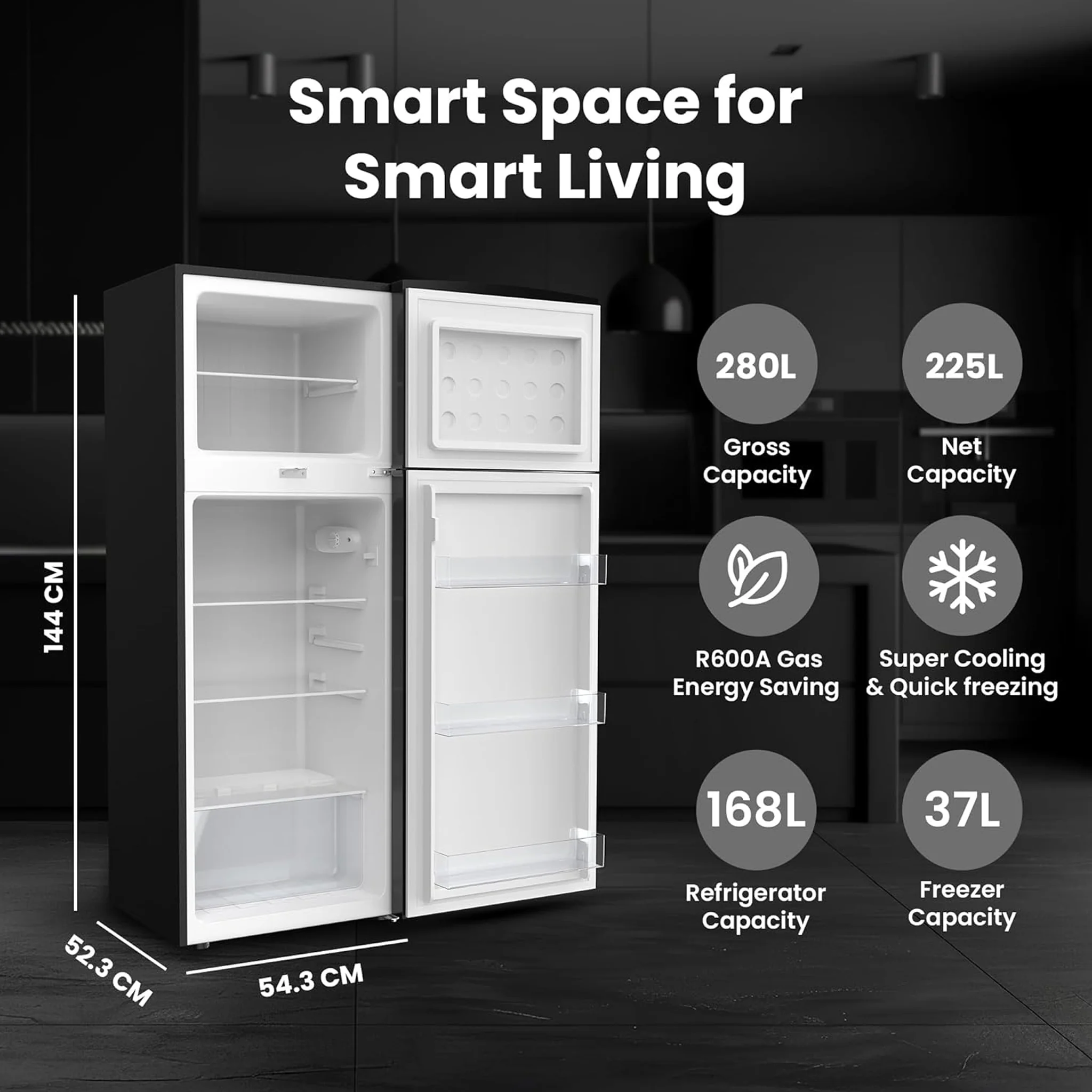 Nikai 280L Top Mount Refrigerator, NRF280DN5S1 - Image 3