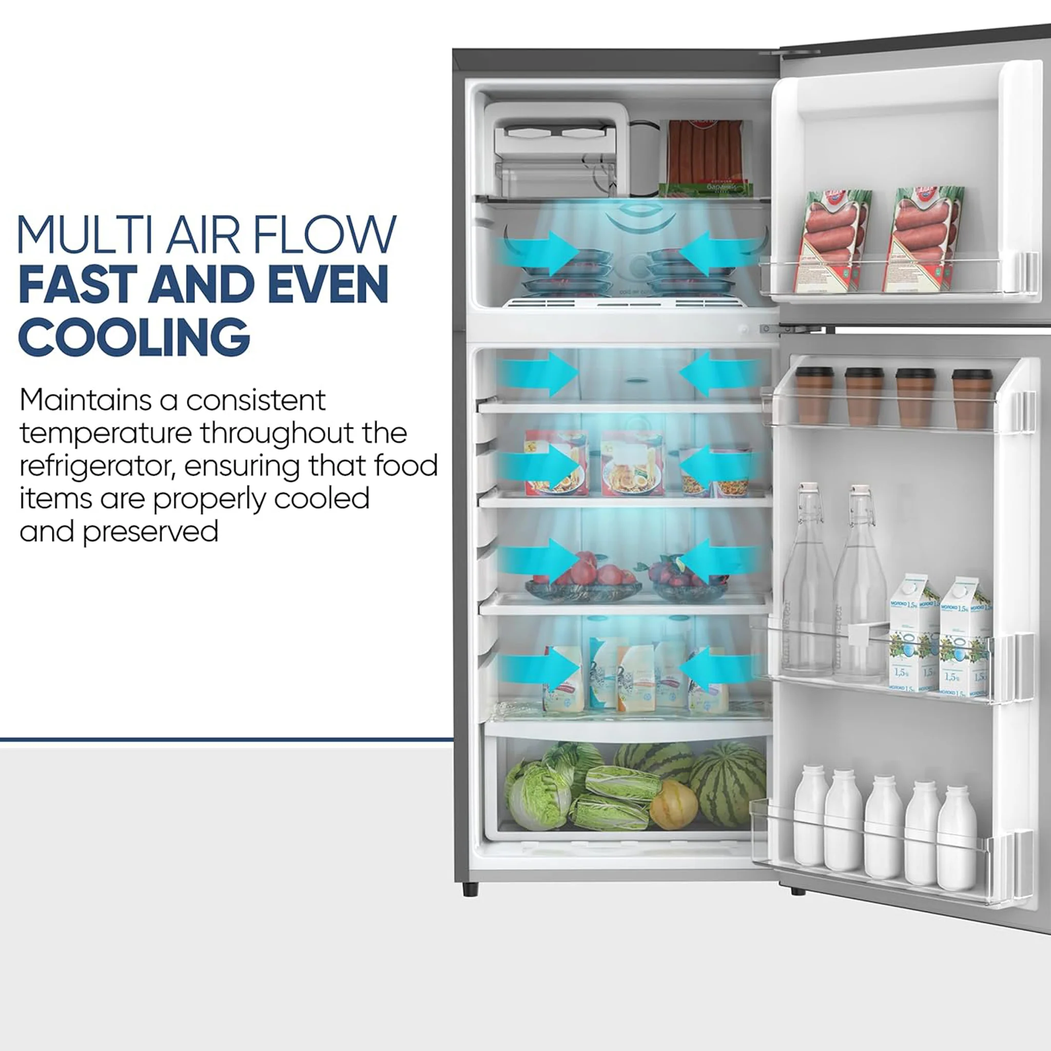 Nikai 300L Fully No Frost Double Door Refrigerator, NRF300FSS - Image 4