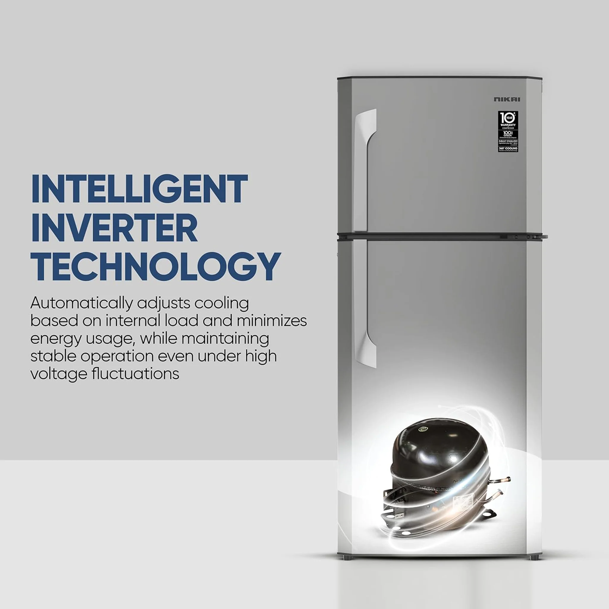 Nikai 300L Fully No Frost Double Door Refrigerator, NRF300FSS - Image 6