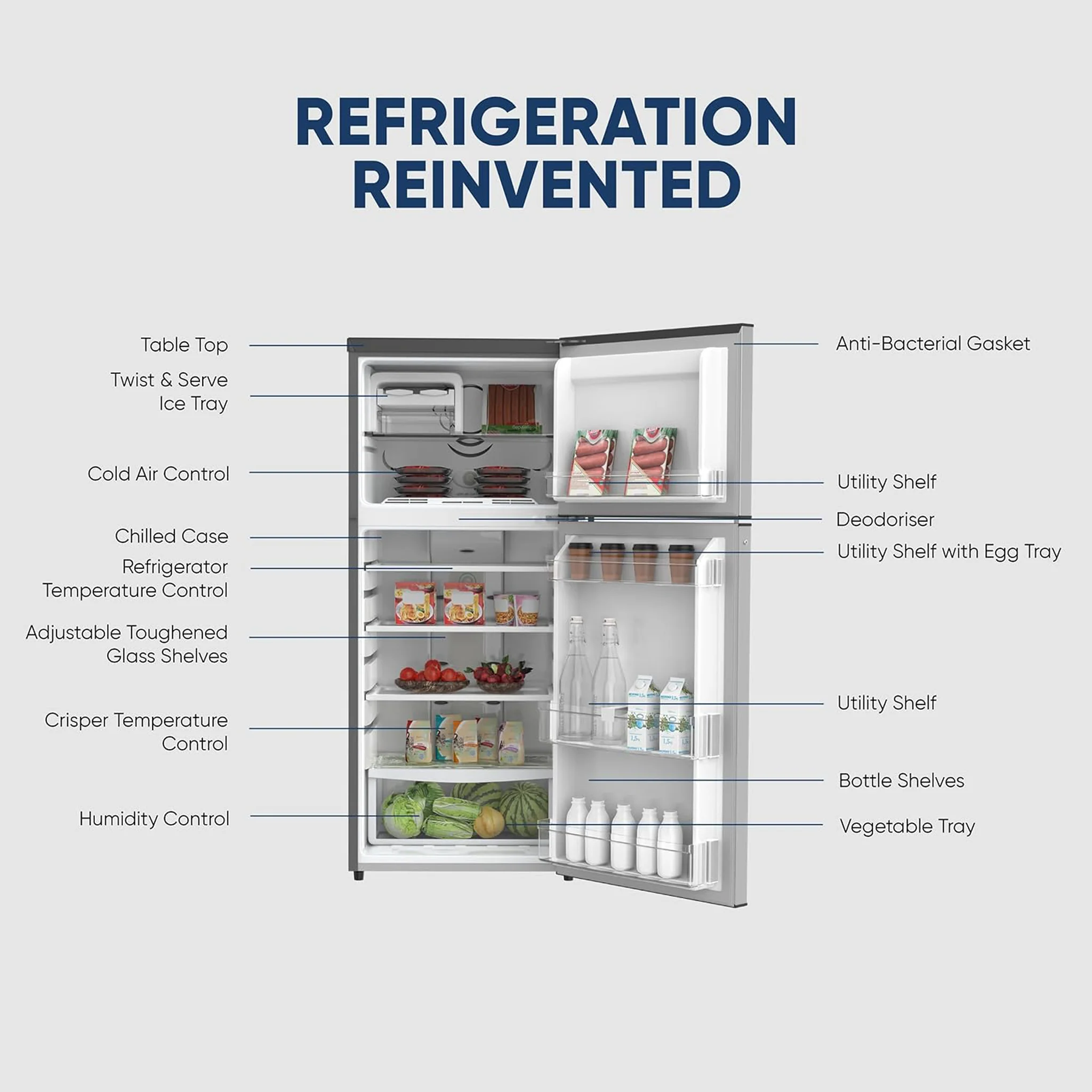 Nikai 300L Fully No Frost Double Door Refrigerator, NRF300FSS - Image 7