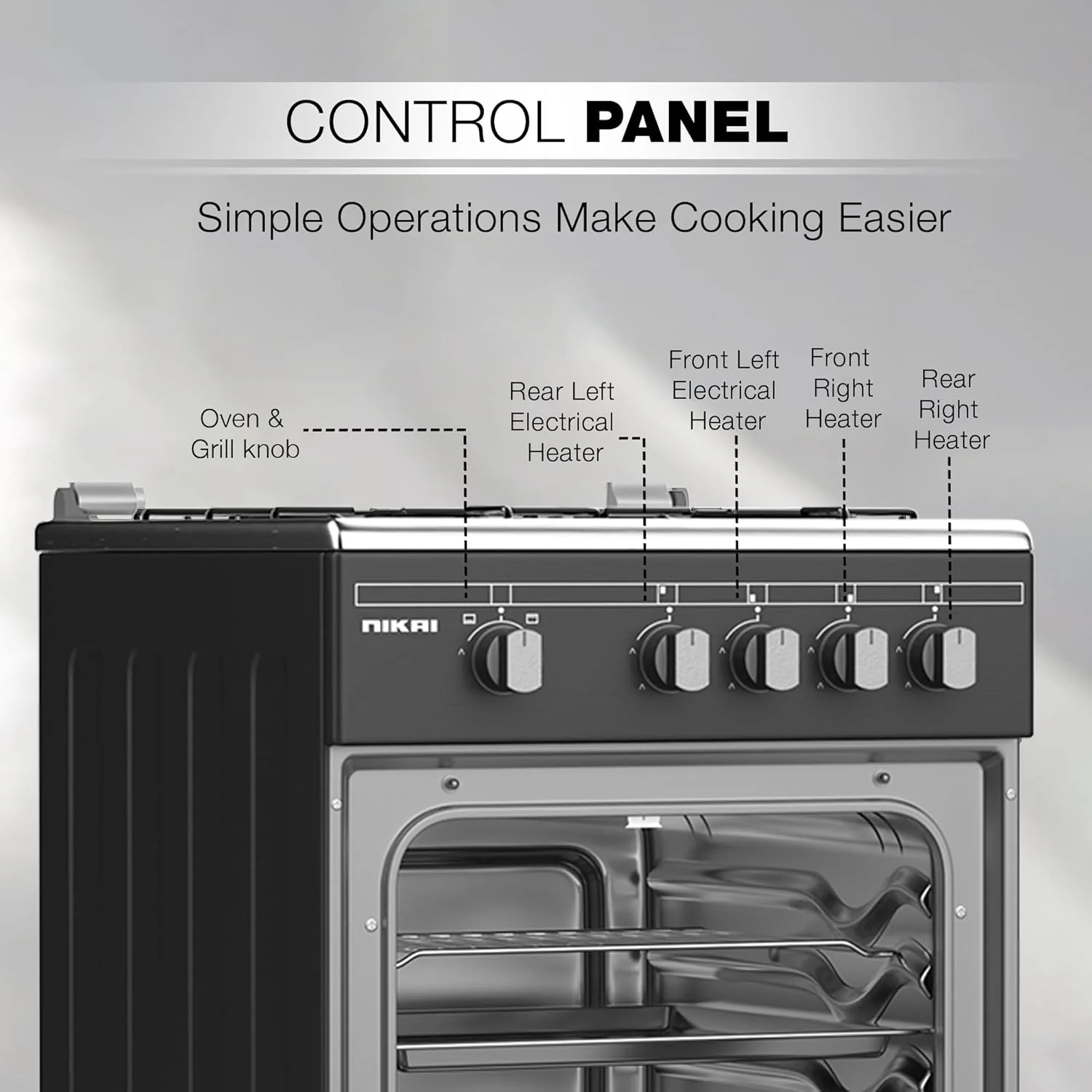 Nikai 50x55 Full Safety 4 Burner Gas Cooker, U3110NBFS - Image 6